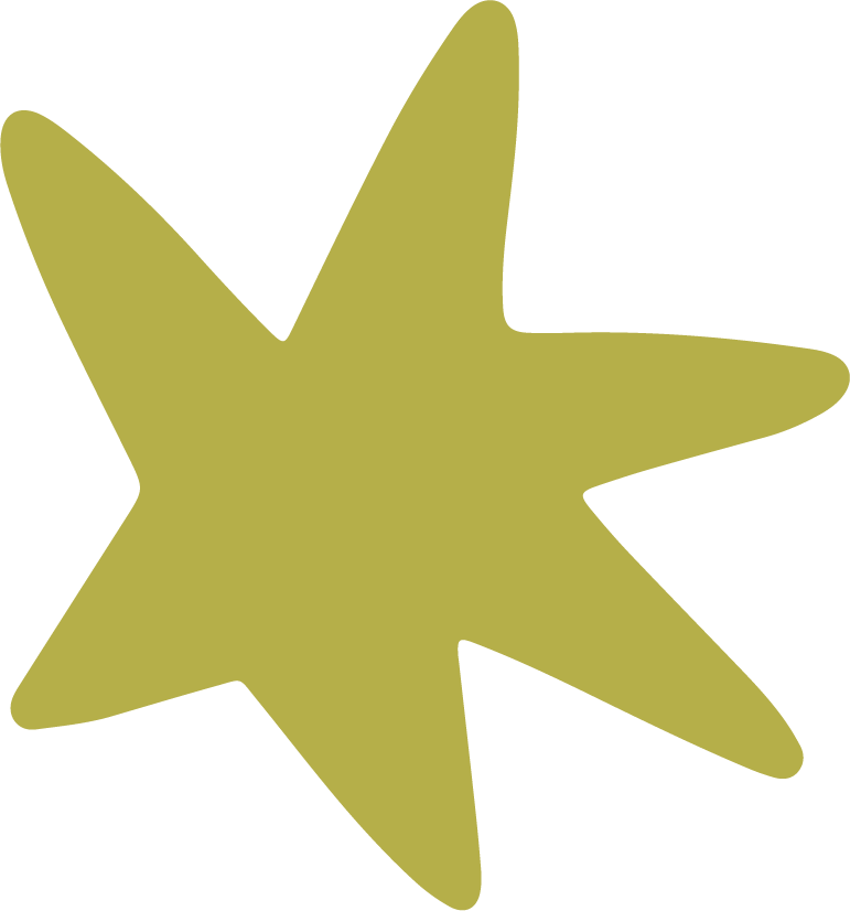 A green, five-pointed star with rounded edges on a black background.
