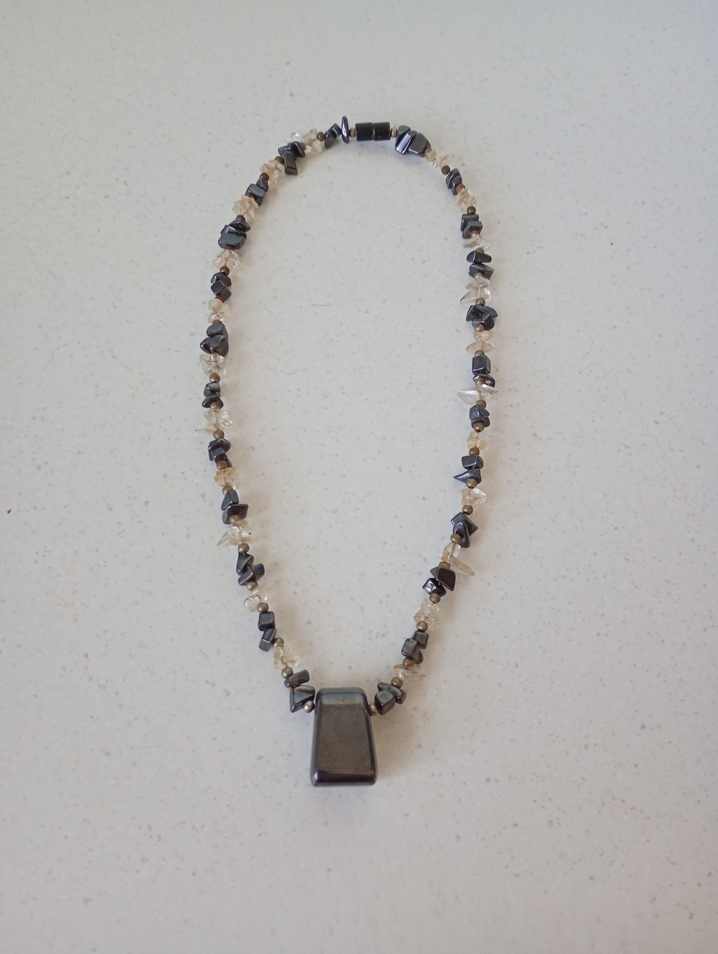 Hematite Chip Necklace with Magnetic Clasp