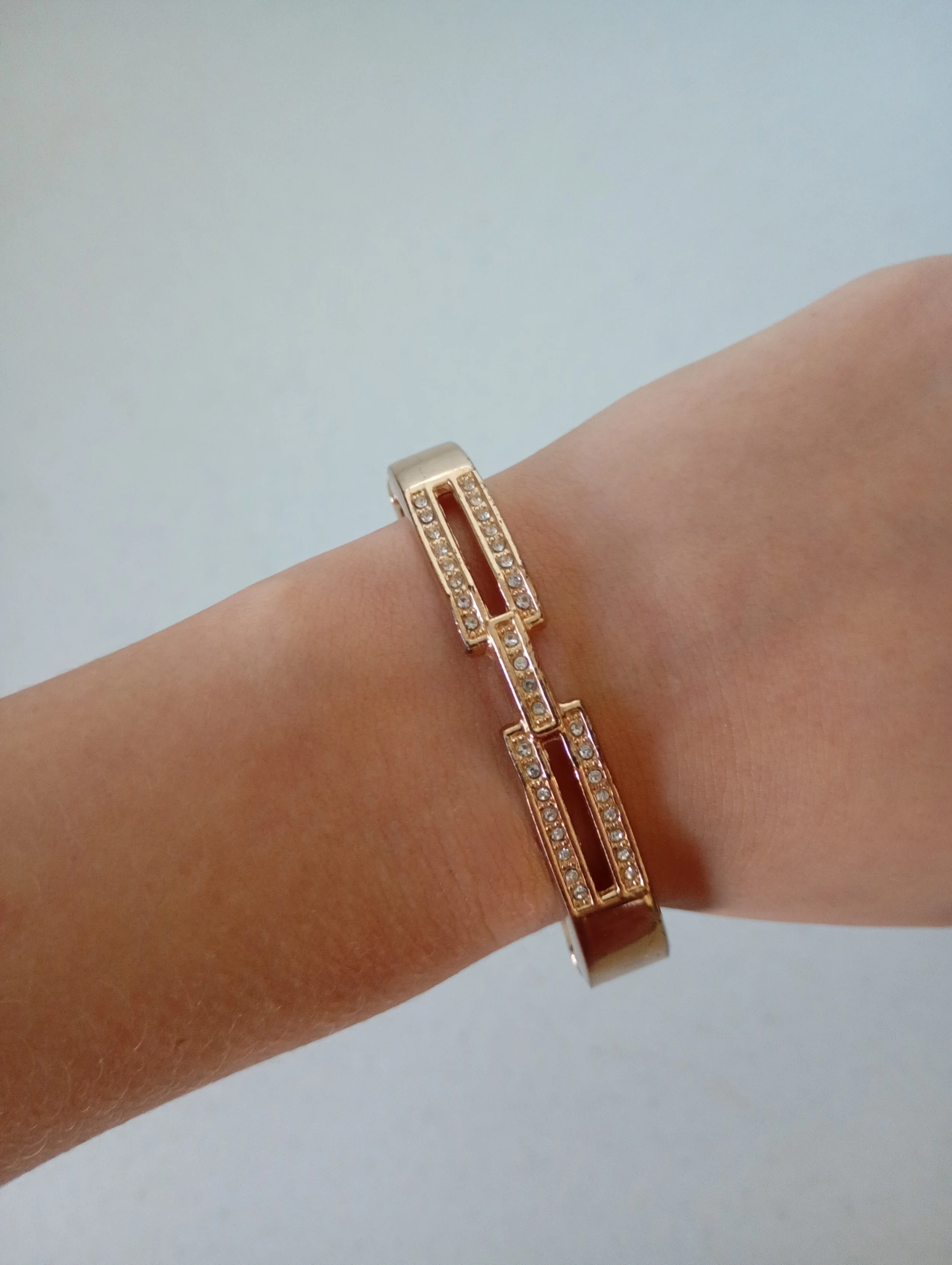 Gold Tone Hinged Bracelet