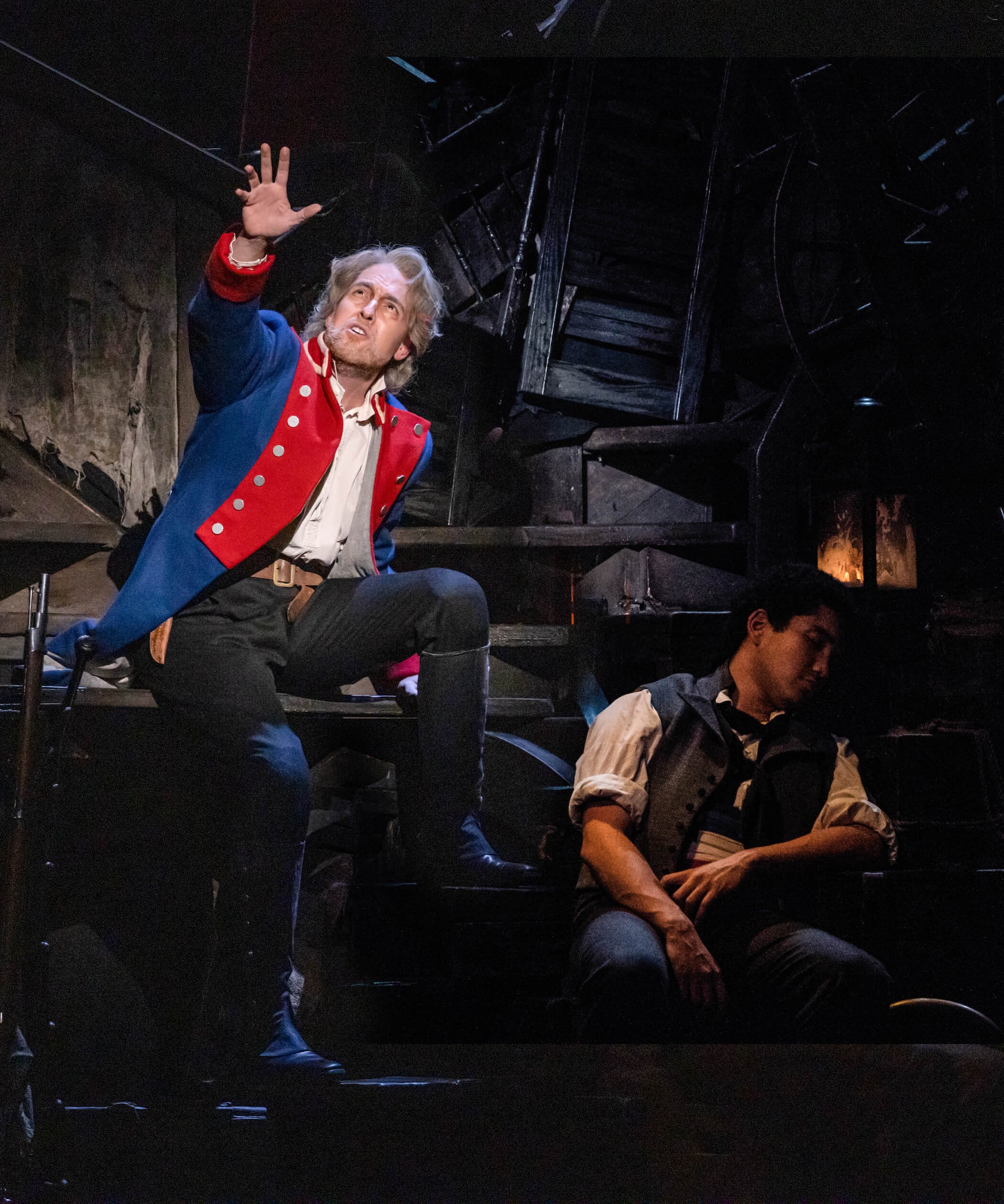  Nick Cartell as Jean Valjean and Gregory Lee Rodriguez as Marius in  Les Misérables  