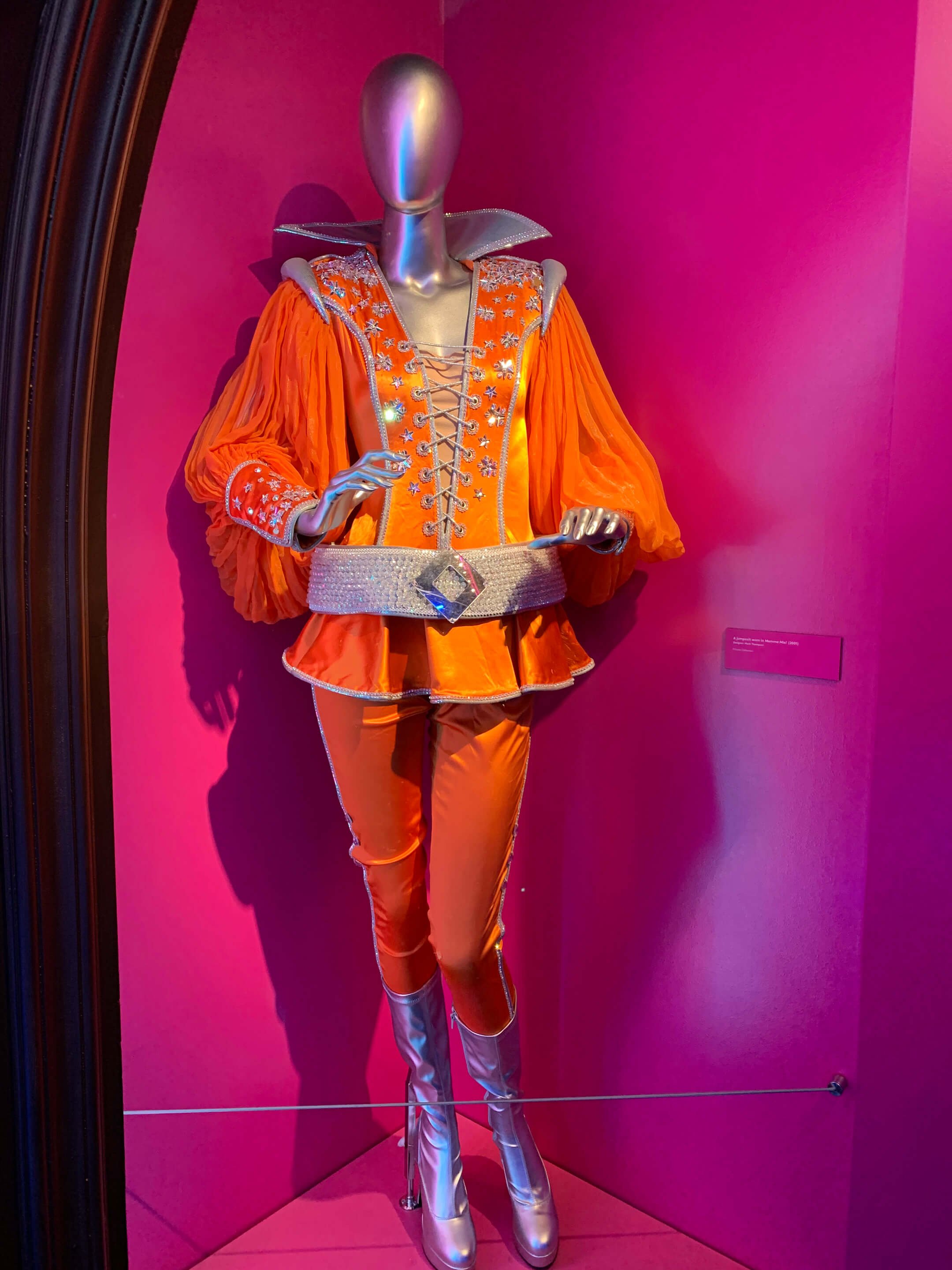  A jumpsuit worn in the 2001 production of  Mamma Mia!    Designed by Mark Thompson 