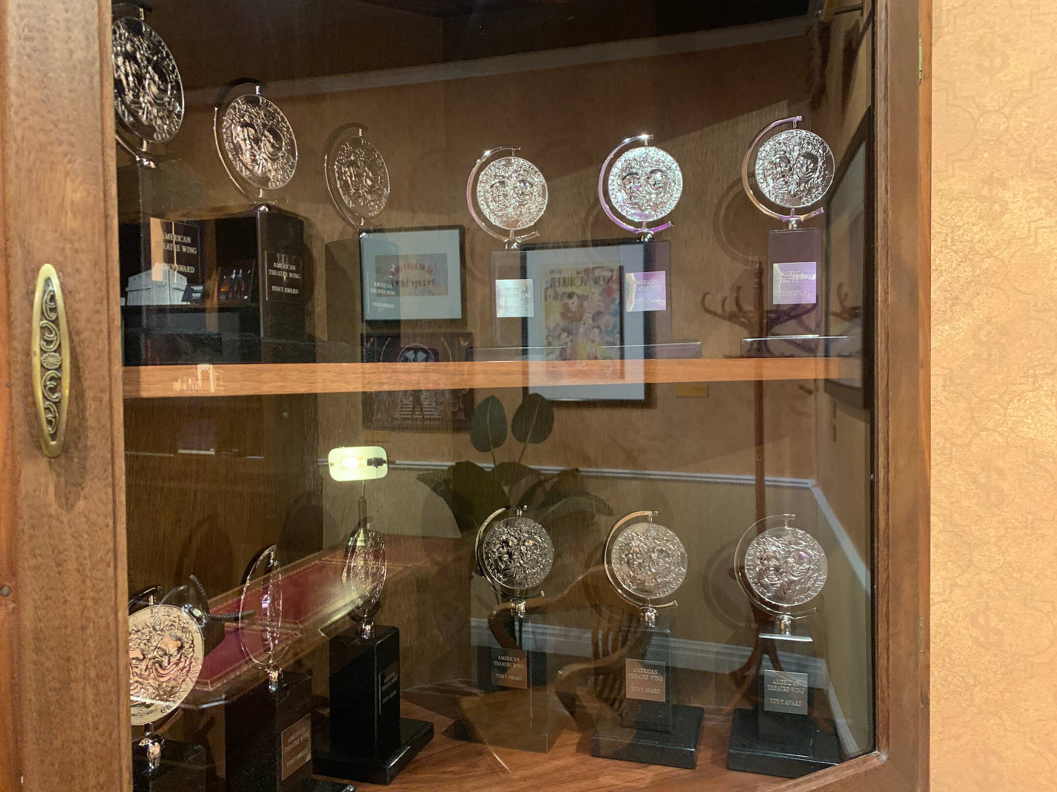   The Producers  won 12 Tony Awards in 2001. The awards are on display as part of a recreation of  The Producers  set. 
