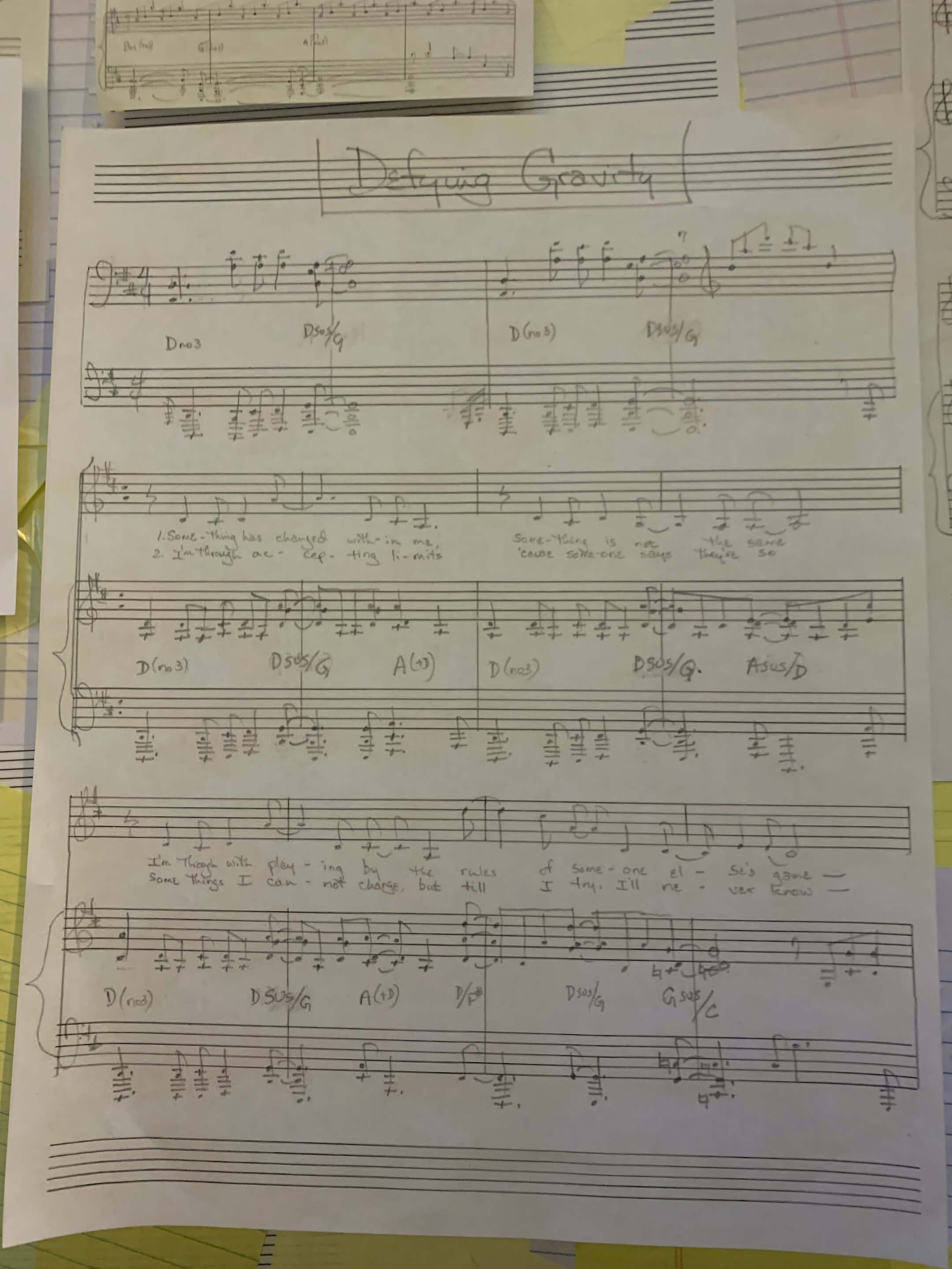  Original sheet music for  Wicked’s  “Defying Gravity” 