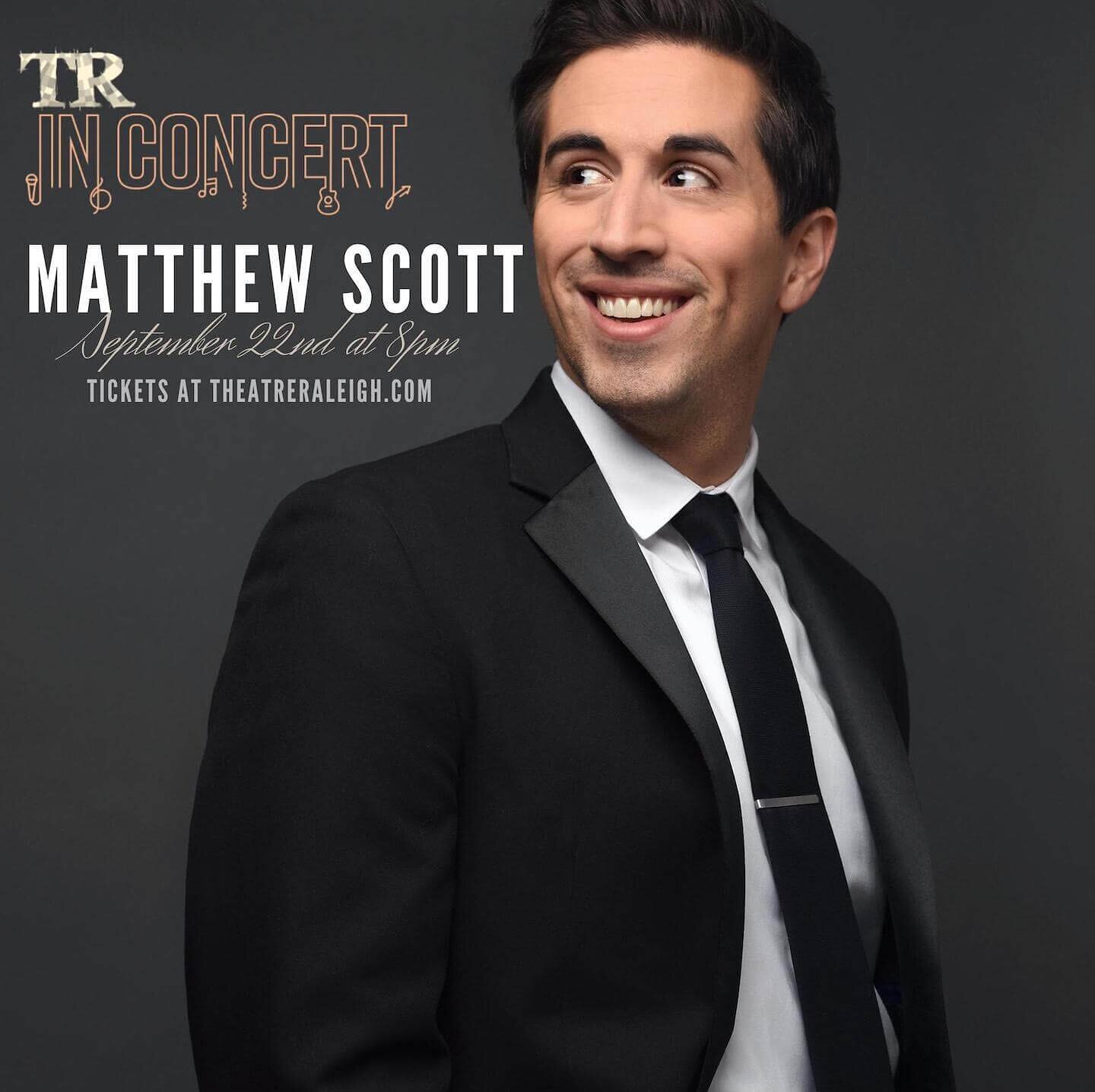 Next up in the TR in Concert series at @theatreraleigh is Broadway performer Matthew Scott. 

Following successful Broadway runs in Jersey Boys, Sondheim on Sondheim, and An American in Paris, Scott used his time during the pandemic to create The Jes