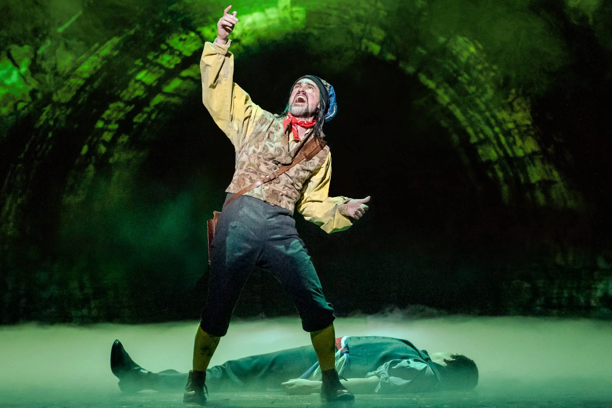 "Dog Eat Dog" - Matt Crowle as Thénardier and Gregory Lee Rodriguez as Marius in Les Misérables; Photo by Matthew Murphy & Evan Zimmerman for MurphyMade