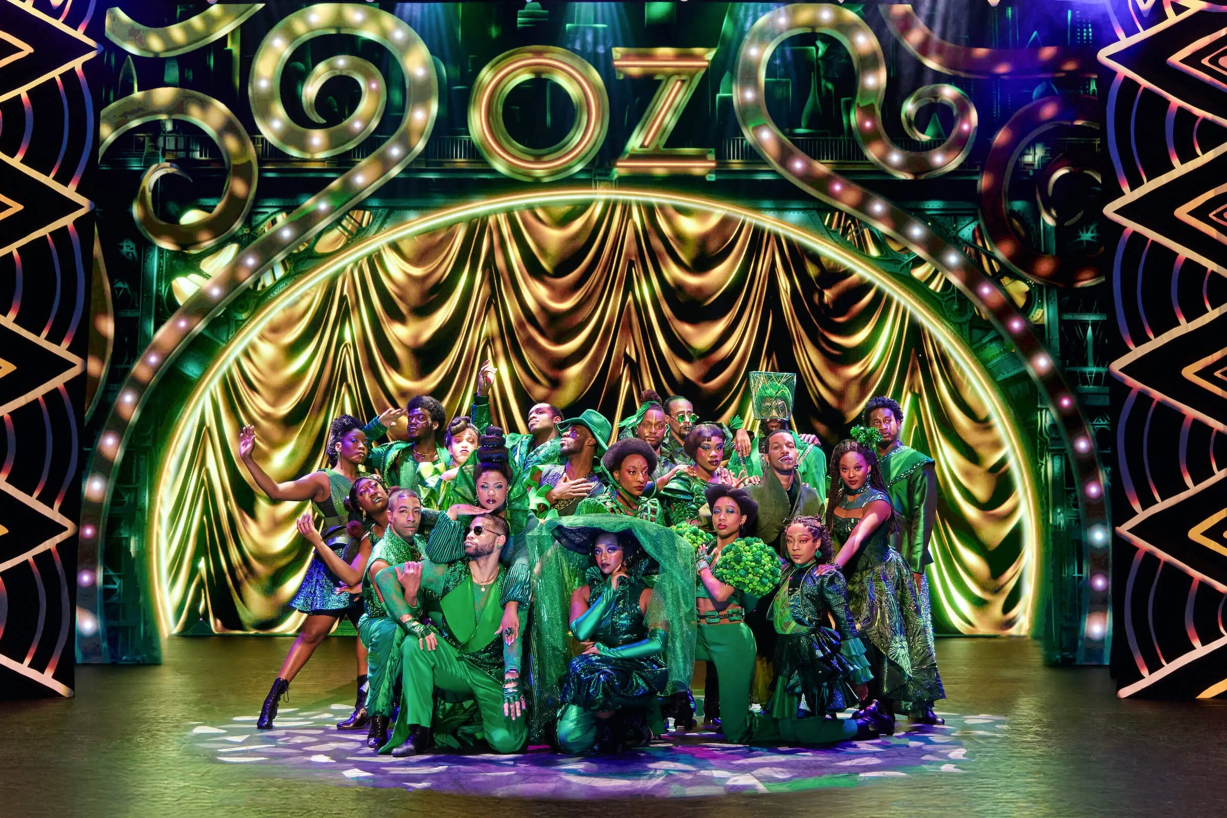 The ensemble in the Emerald City in The Wiz
