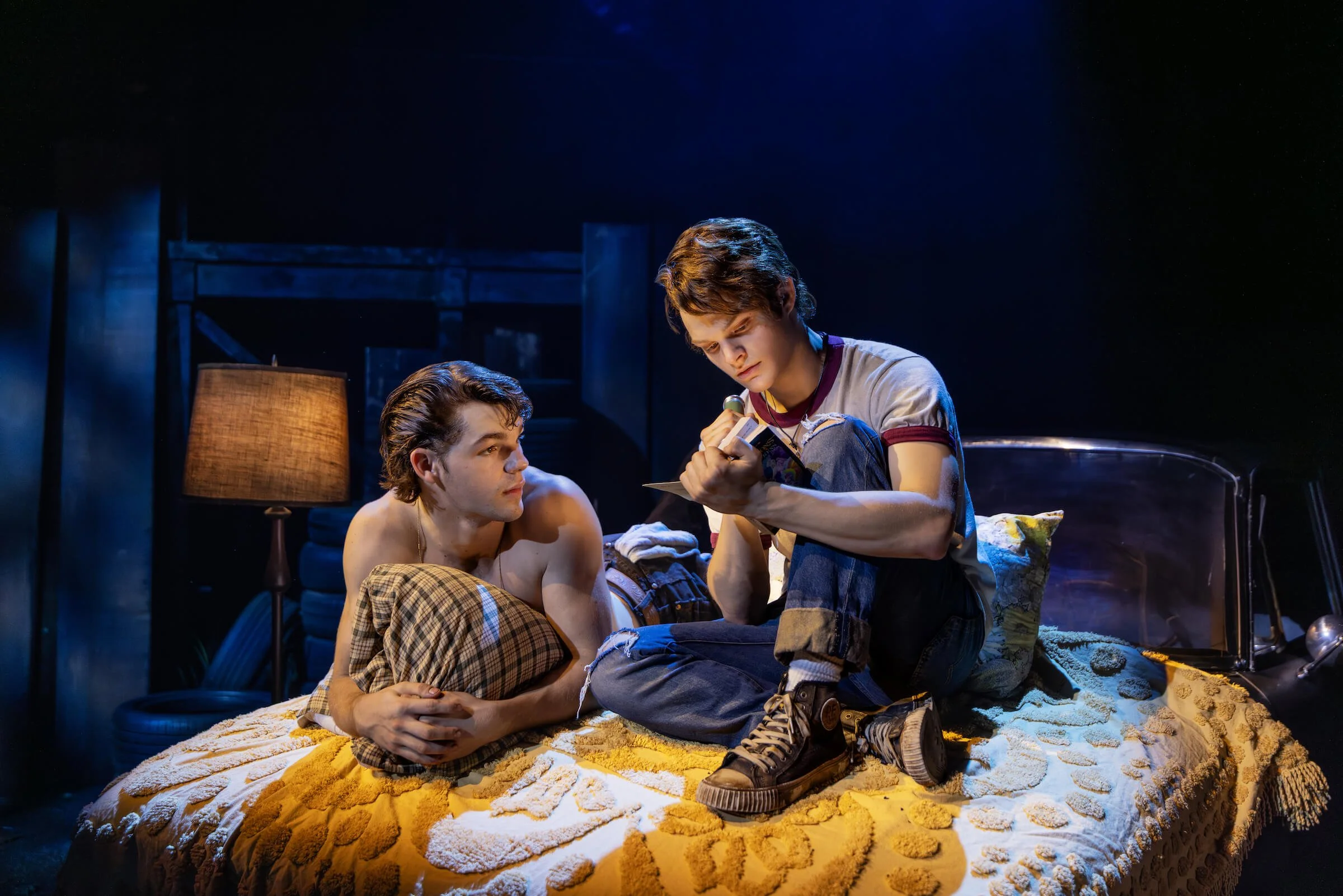 Corbin Drew Ross (left) and Nolan White in  The Outsiders  North American Tour 