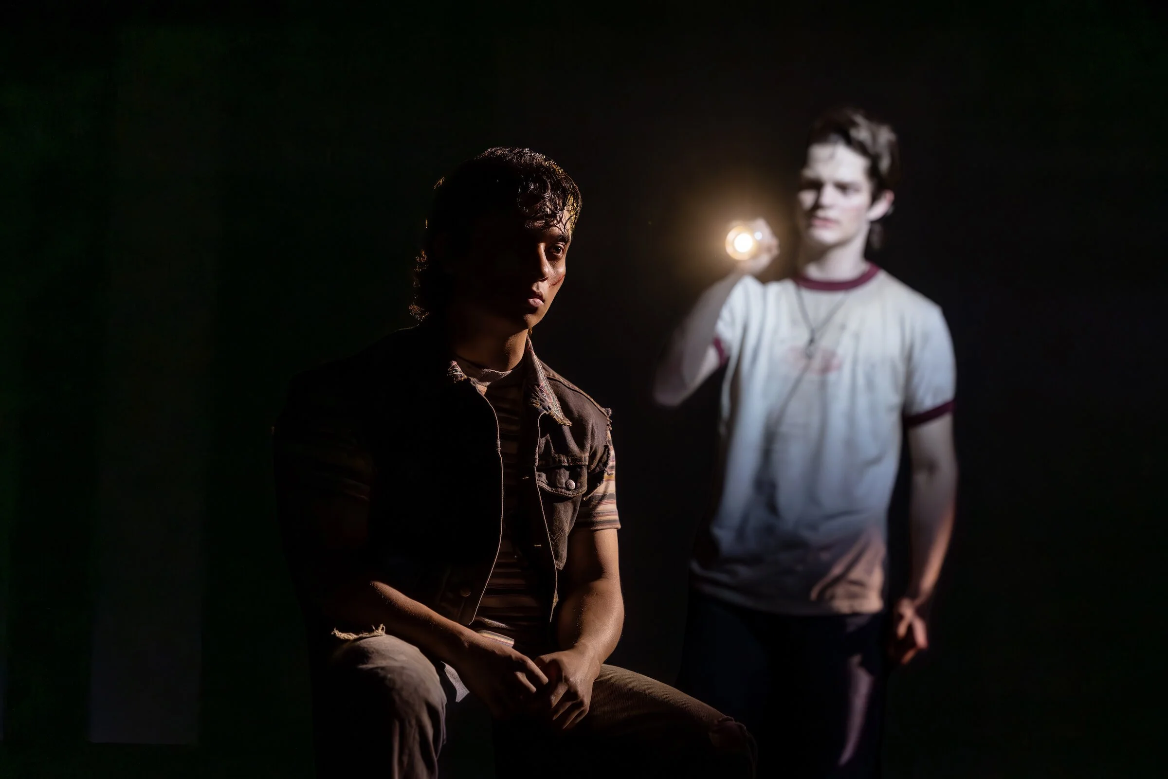 Bonale Fambrini (left) and Nolan White in  The Outsiders  North American Tour 