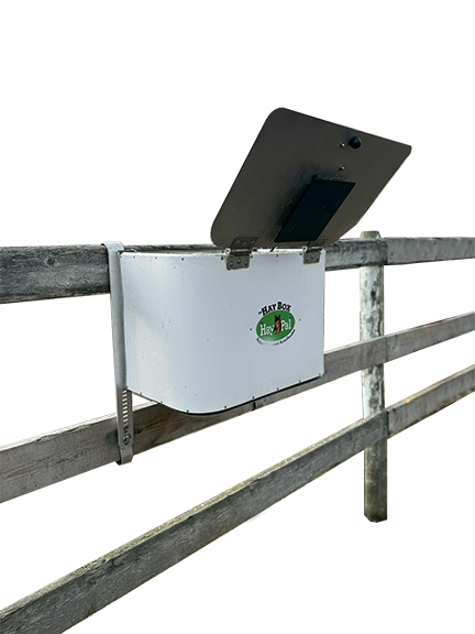 HayPal-auto-feeder-HayBox-solar-panel-on-fence.png