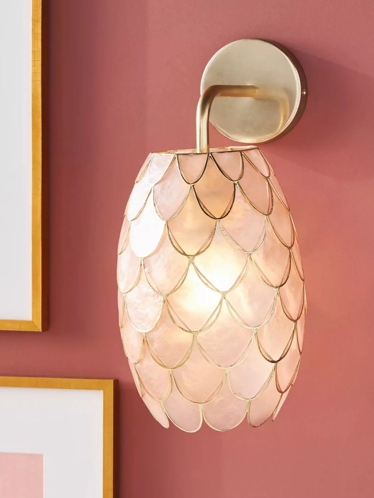 Phillipa Capiz Sconce - Blush