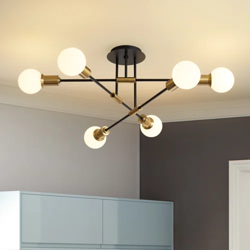 6-light Sputnik Sphere Semi Flush Mount