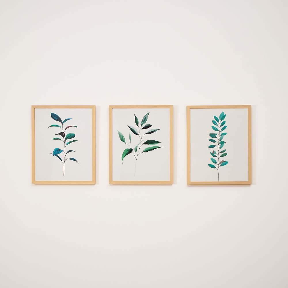 Ruscus, Curry Tree &amp; Magnolia Foliage Framed Wall Art