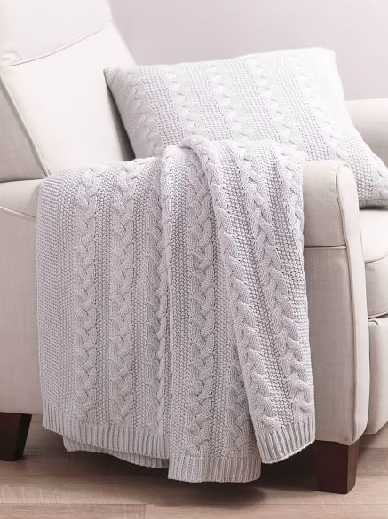Evette Cable Knit Throw
