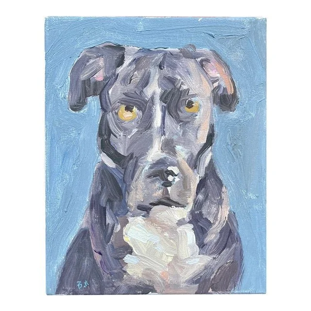 Original Oil Painting of Dog, Signed