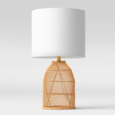 Rattan Diagonal Weave Table Lamp