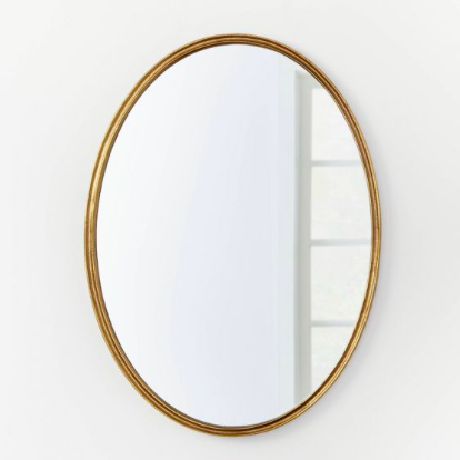 26" x 36" Oval Shape Antique Mirror Brass