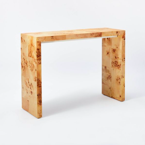 Ogden Burled Wood Console Table
