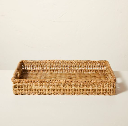 14"x20" Natural Woven Tray with Handles