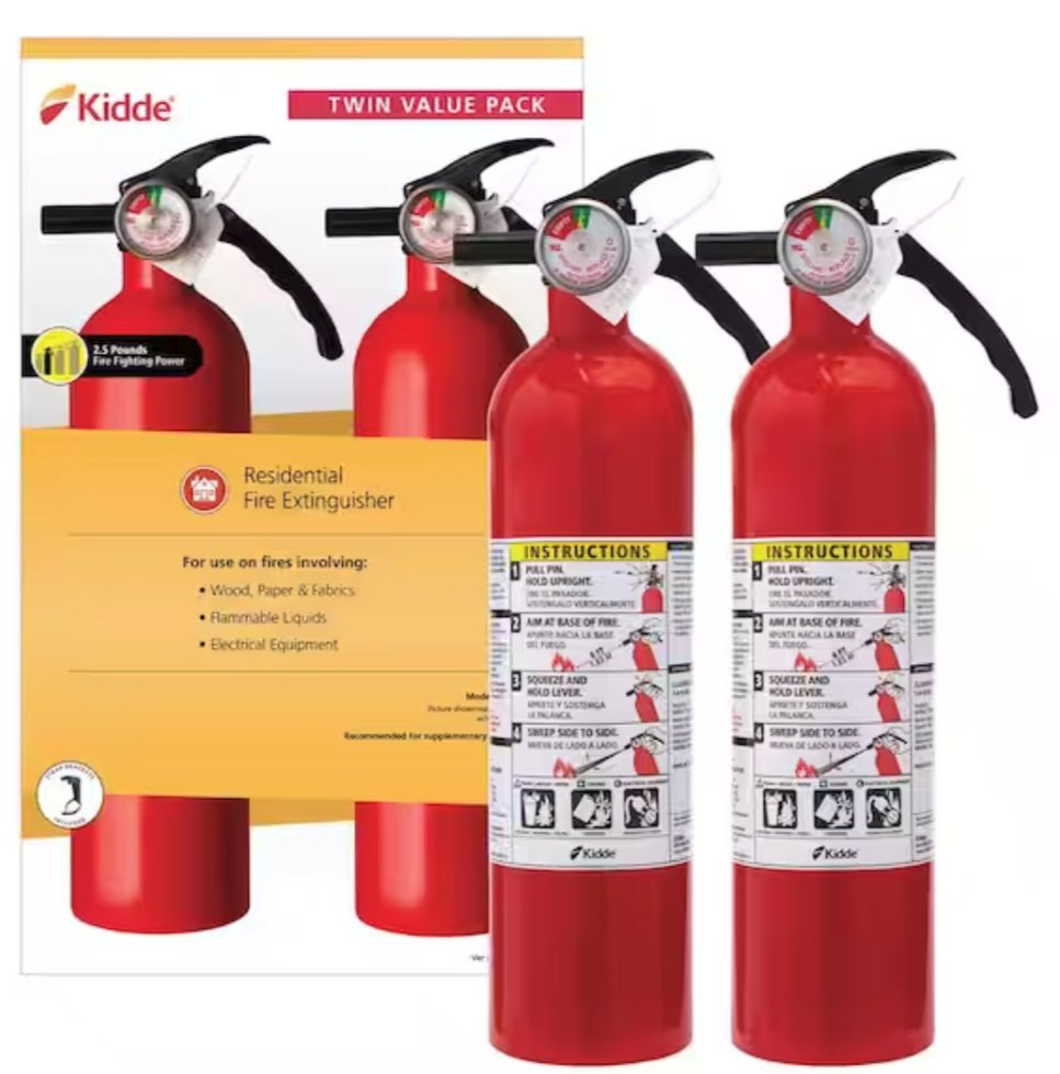 Kidde Basic Use Fire Extinguisher with Easy Mount Bracket &amp; Strap