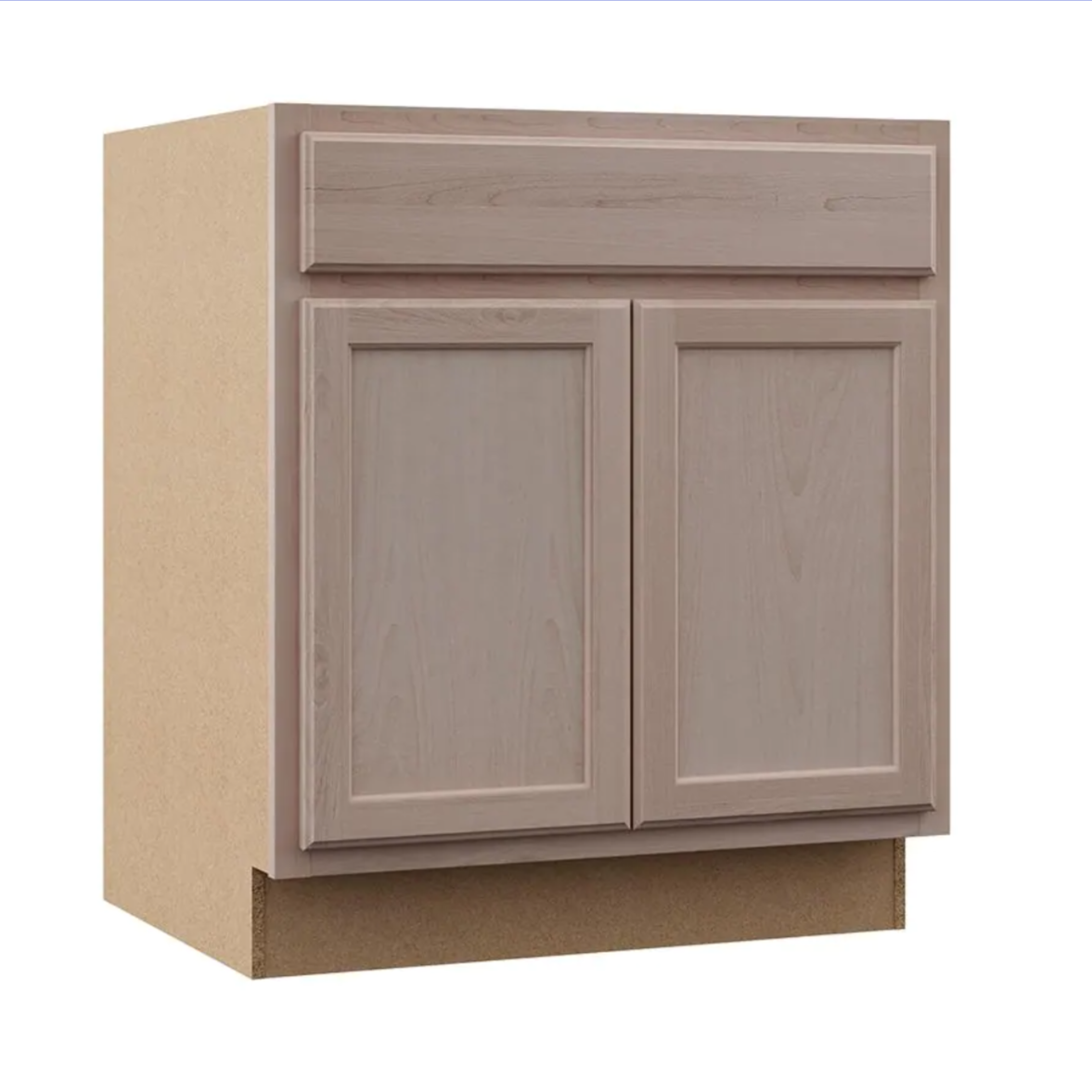 30 in. W x 24 in. D x 34.5 in. H Assembled Base Kitchen Cabinet in Unfinished with Recessed Panel