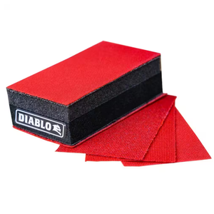 DIABLO SandNET Reusable Hand Sanding Block with Assorted Reusable Sandpaper Sheets (80, 120, 220 Grit)