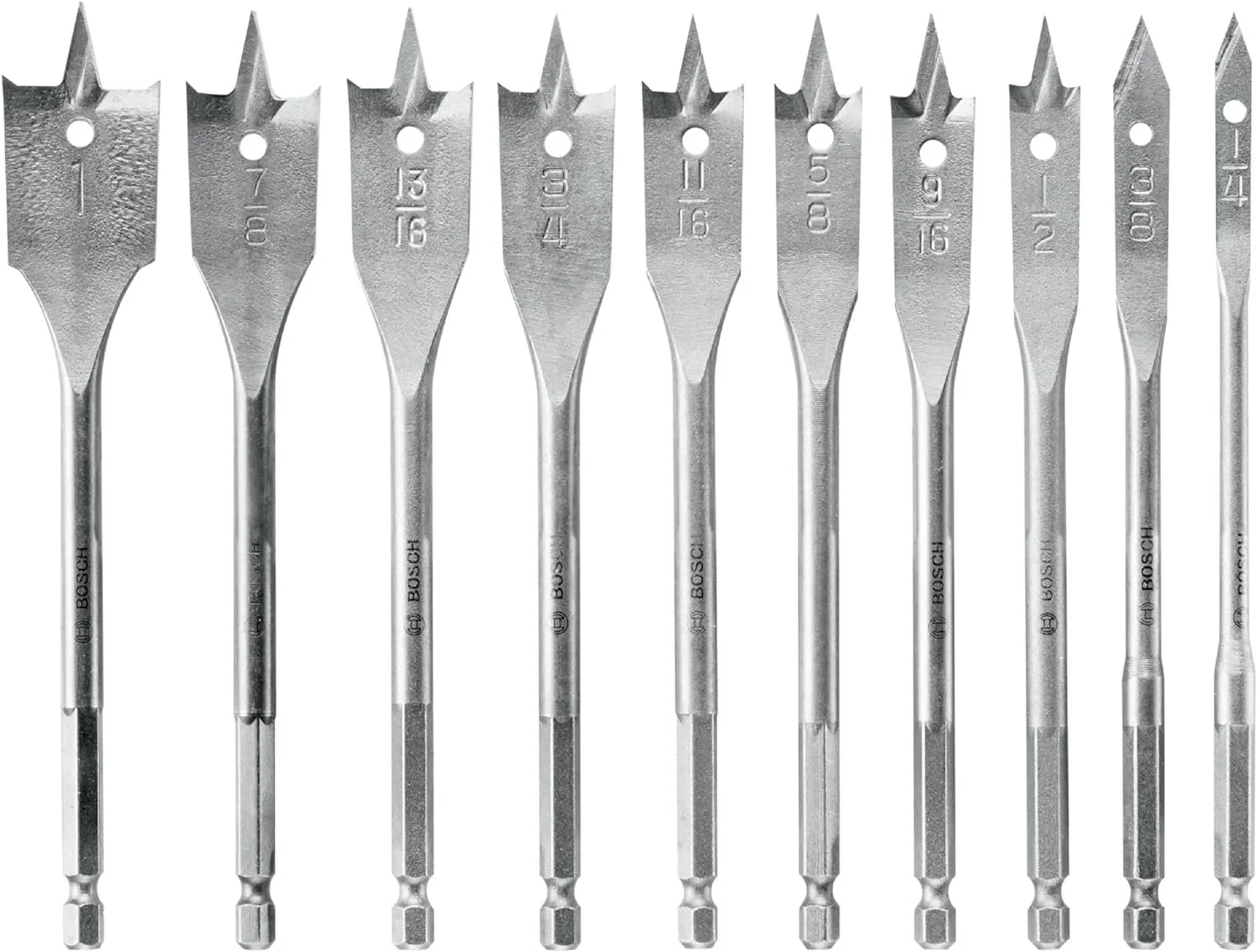 BOSCH 10-Piece Chisel-Point Spade Bit Assorted Set