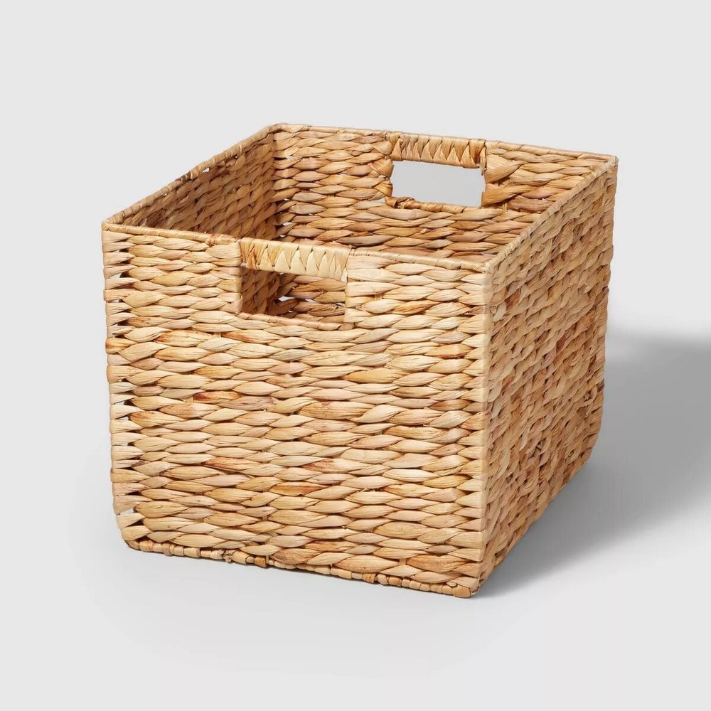 Woven Water Hyacinth Milk Crate