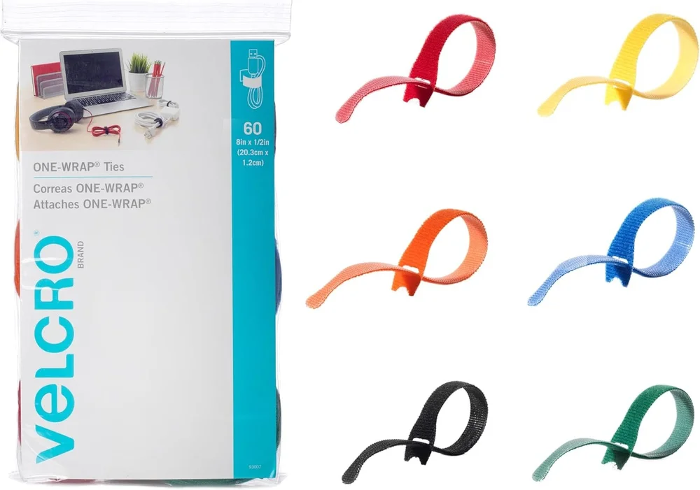 VELCRO Brand ONE-WRAP Cable Ties | 60Pk