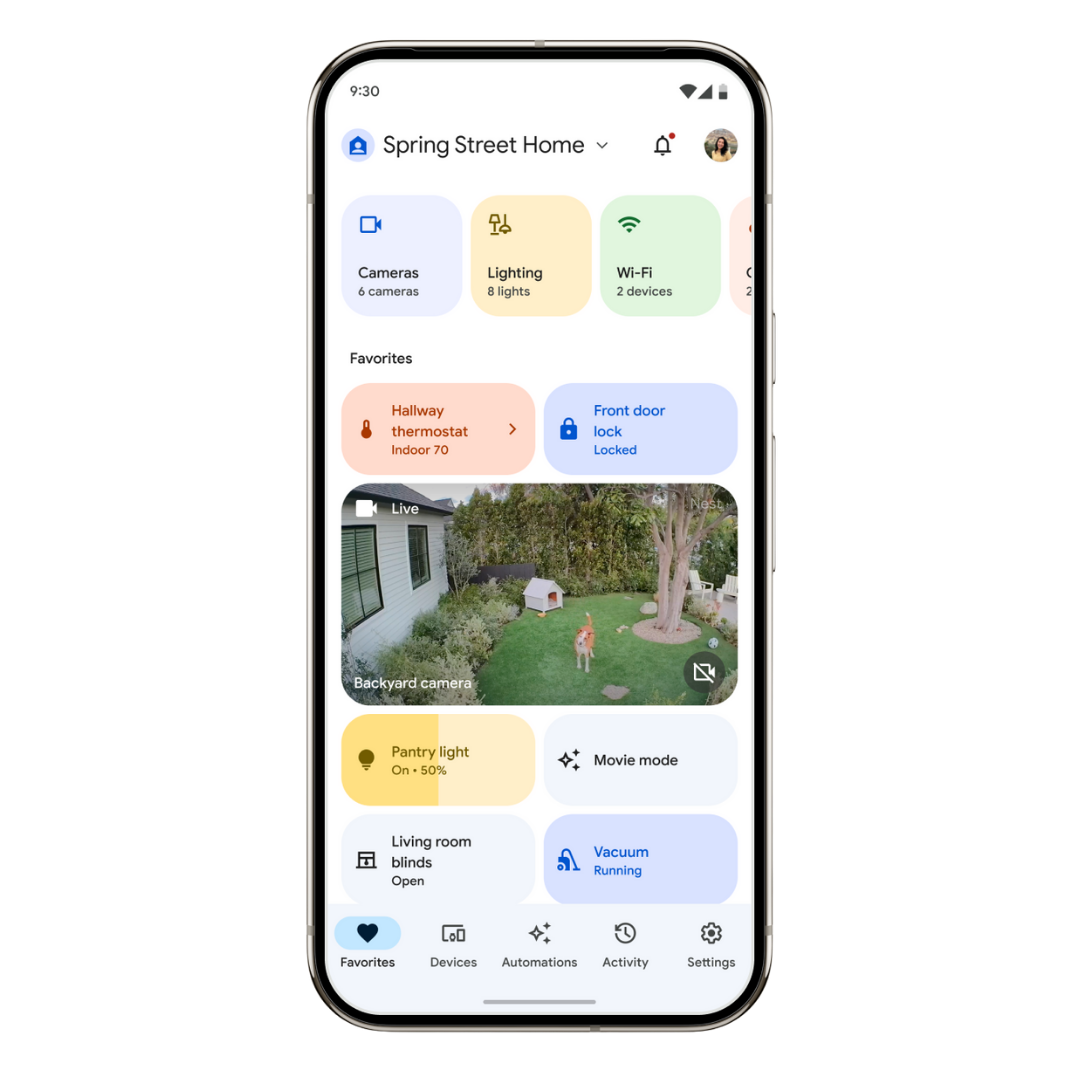 Google Home's user interface