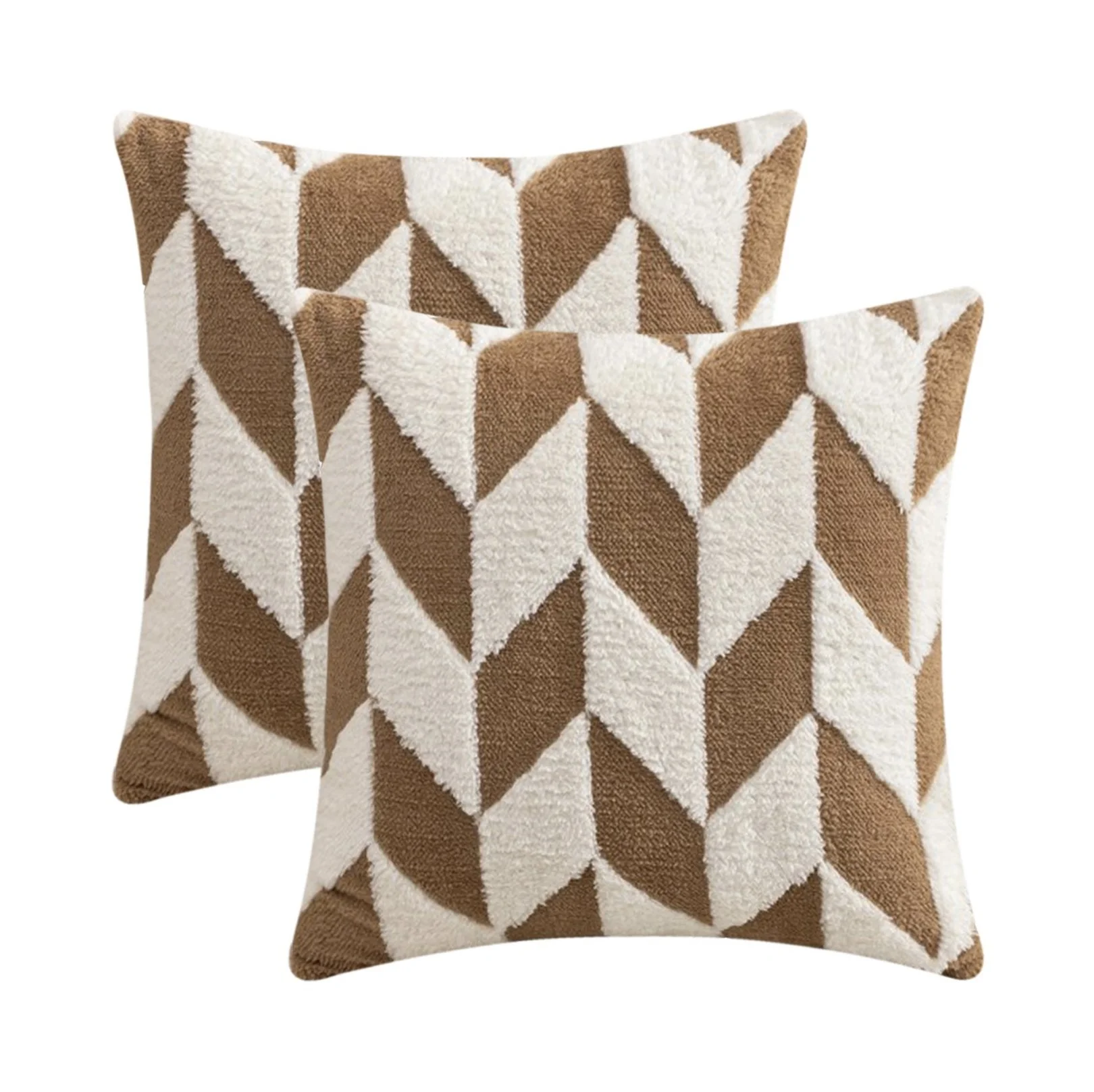 Soft Snowflake Fleece Geometric Throw Pillow Covers for Couch Sofa Living Room 2 Pcs