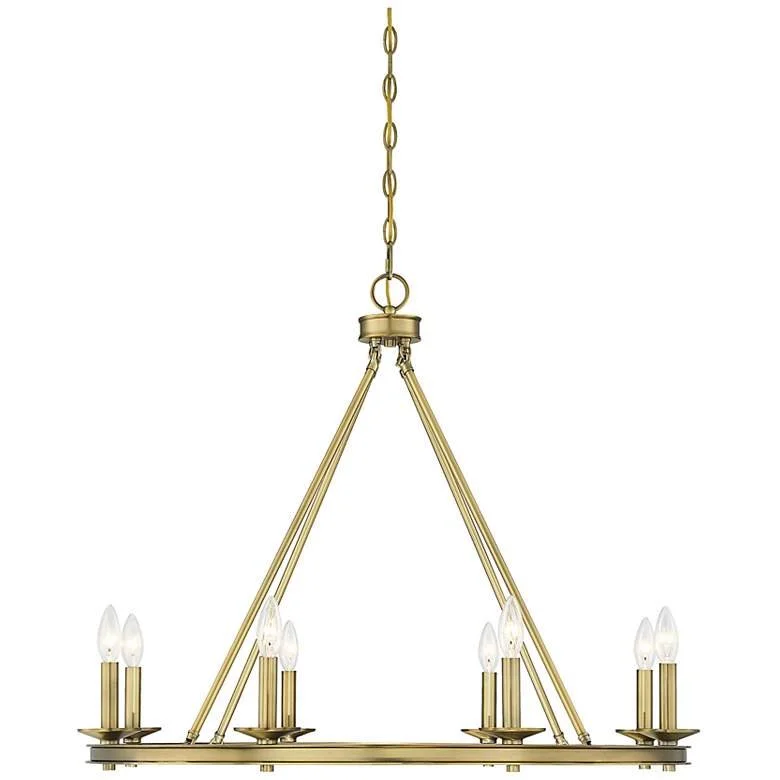 Savoy House Middleton 33" Wide Warm Brass 8-Light Chandelier