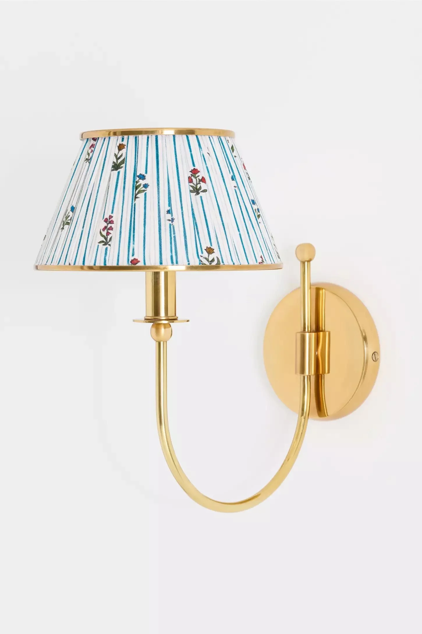 Lee Brass Fabric Shade Sconce Wall Light