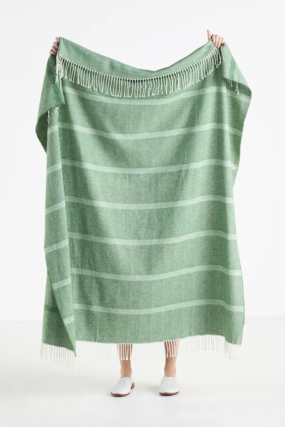 Lands Downunder Montauk Stripe Herringbone Throw