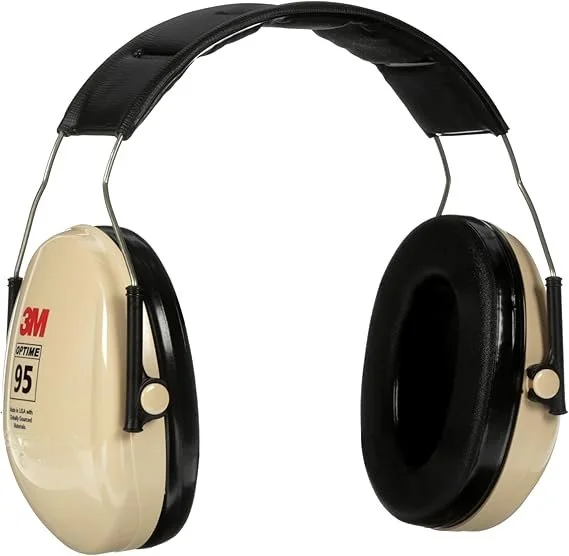 3M PELTOR Hearing Protection Optime 95 Earmuffs, Adjustable Earcups, Stainless Steel