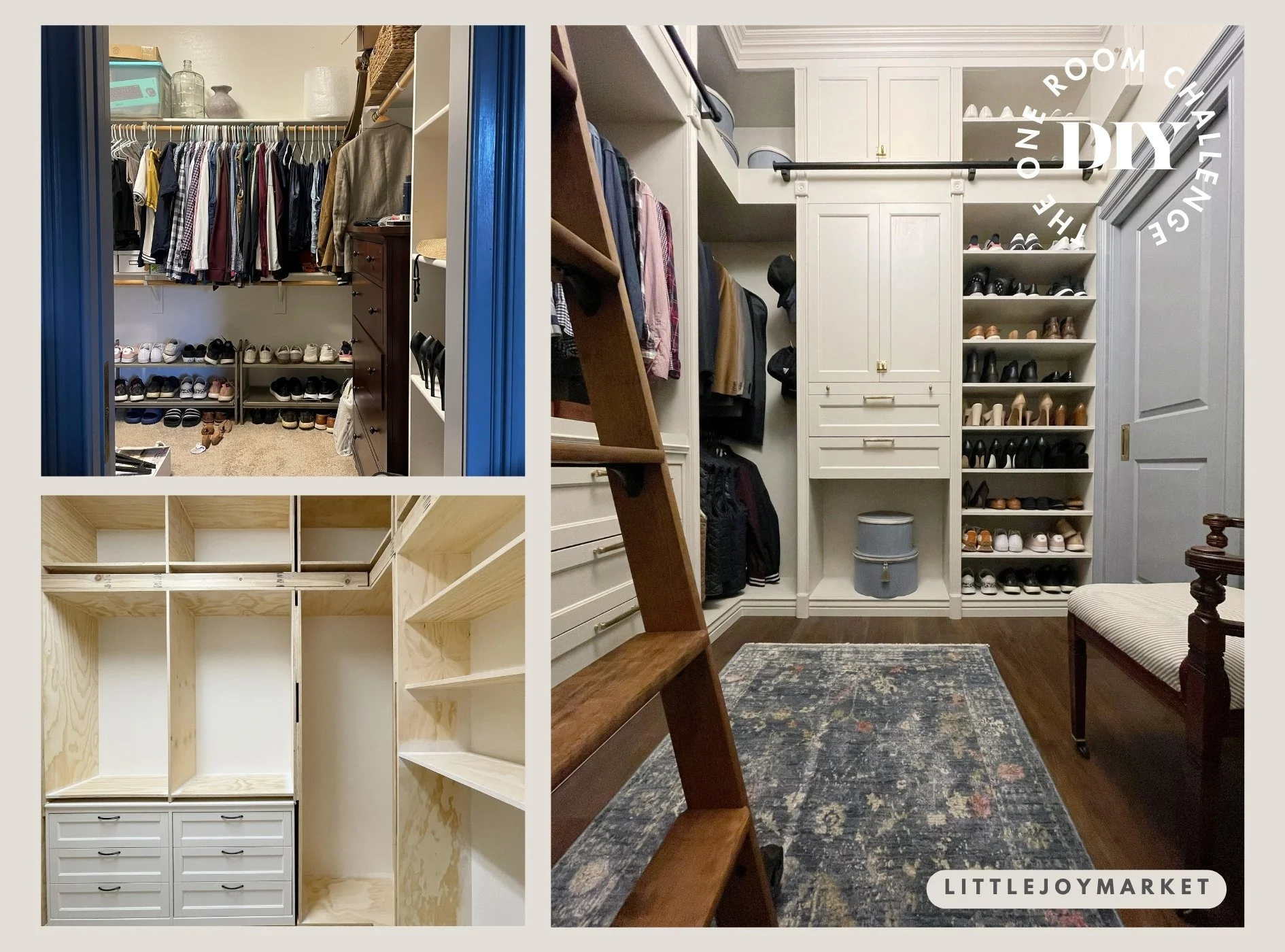 DIY: Floor-to-Ceiling Primary Closet Build, Complete With a Rolling Library Ladder