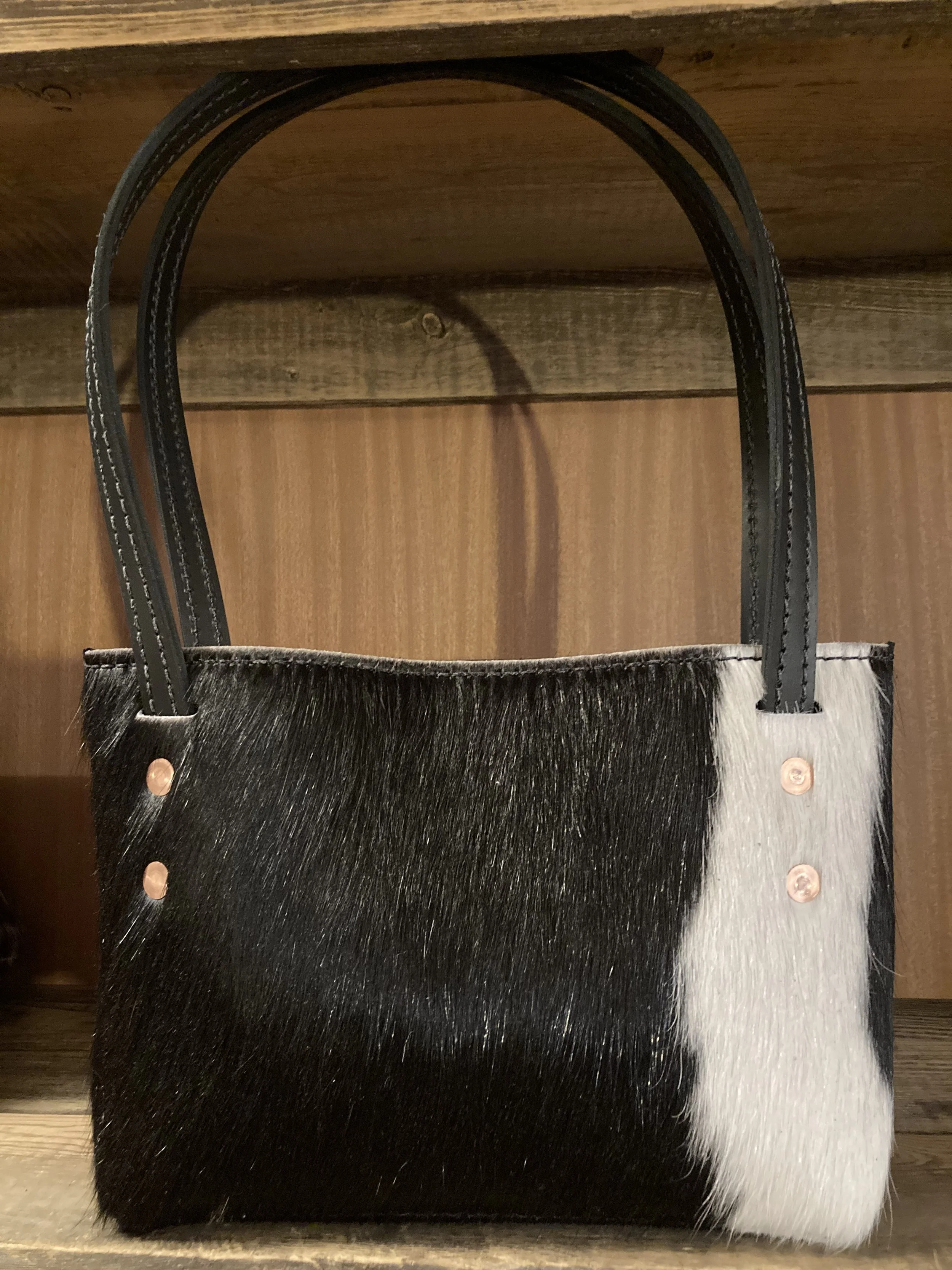 Brown White Strip Hair Two Dot Classic Purse.jpeg
