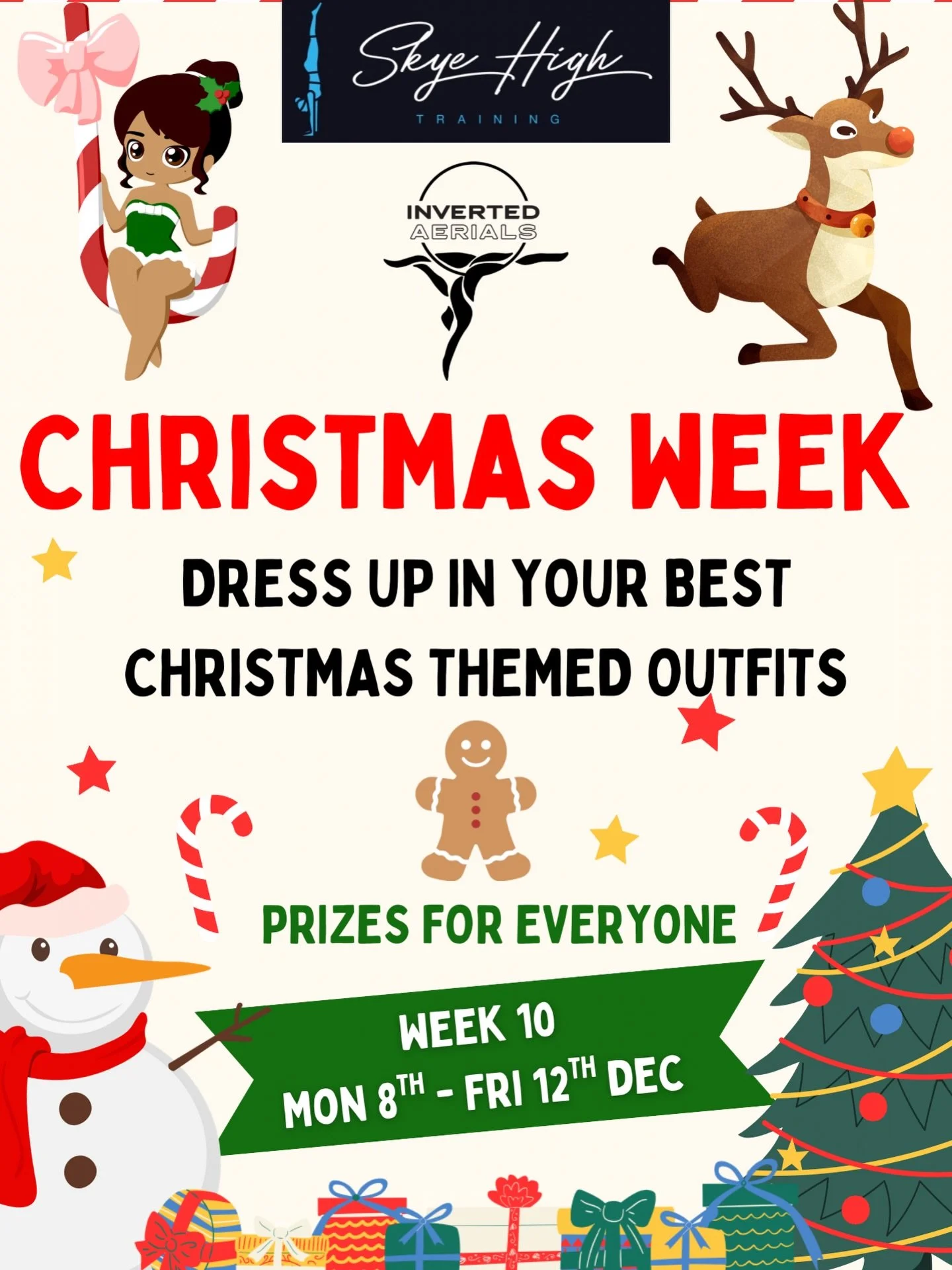 You know we love our themed dress up weeks so of course our final week of term 4 will be Christmas themed 🎄🎅🏼🤶🏻⛄️🎁

Just remember that you will need to be able to comfortably and safely do your class in your outfit or have another option to cha