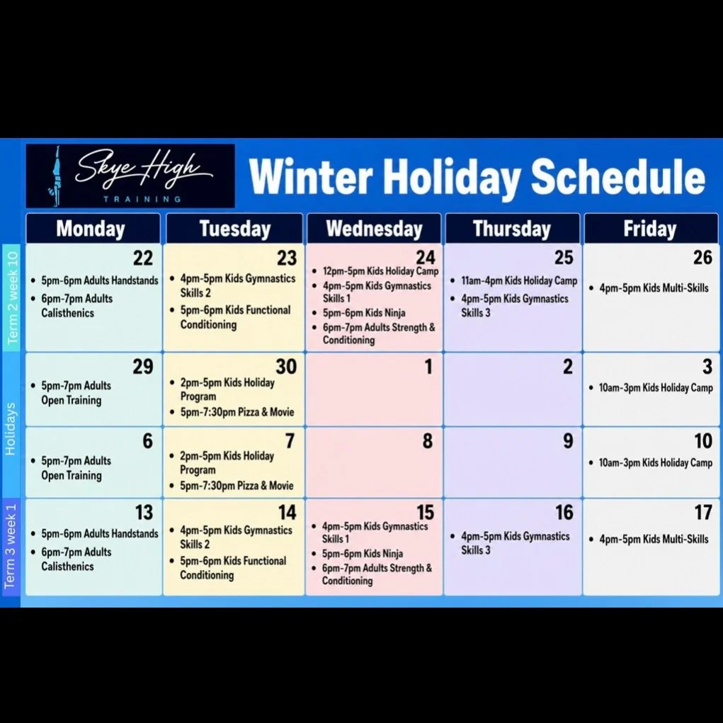 With only 4 weeks remaining in term 2 we know that holidays will be here before we know it.
Don&rsquo;t stress parents, we&rsquo;ve got it covered 😅

Camps starting in week 10 of term 2 for those that finish up school early in conjunction with our r