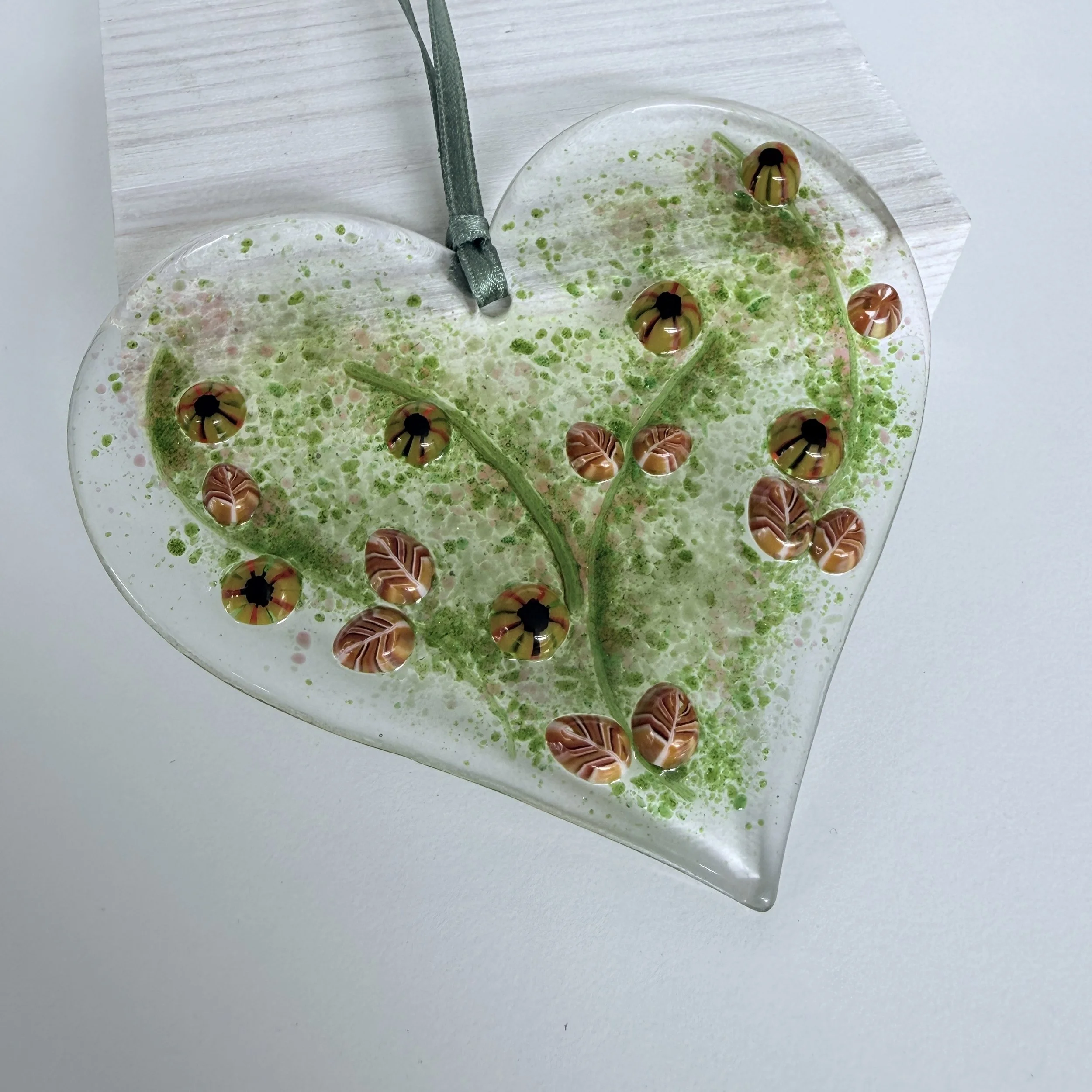 Fused Glass Heart Lightcatcher