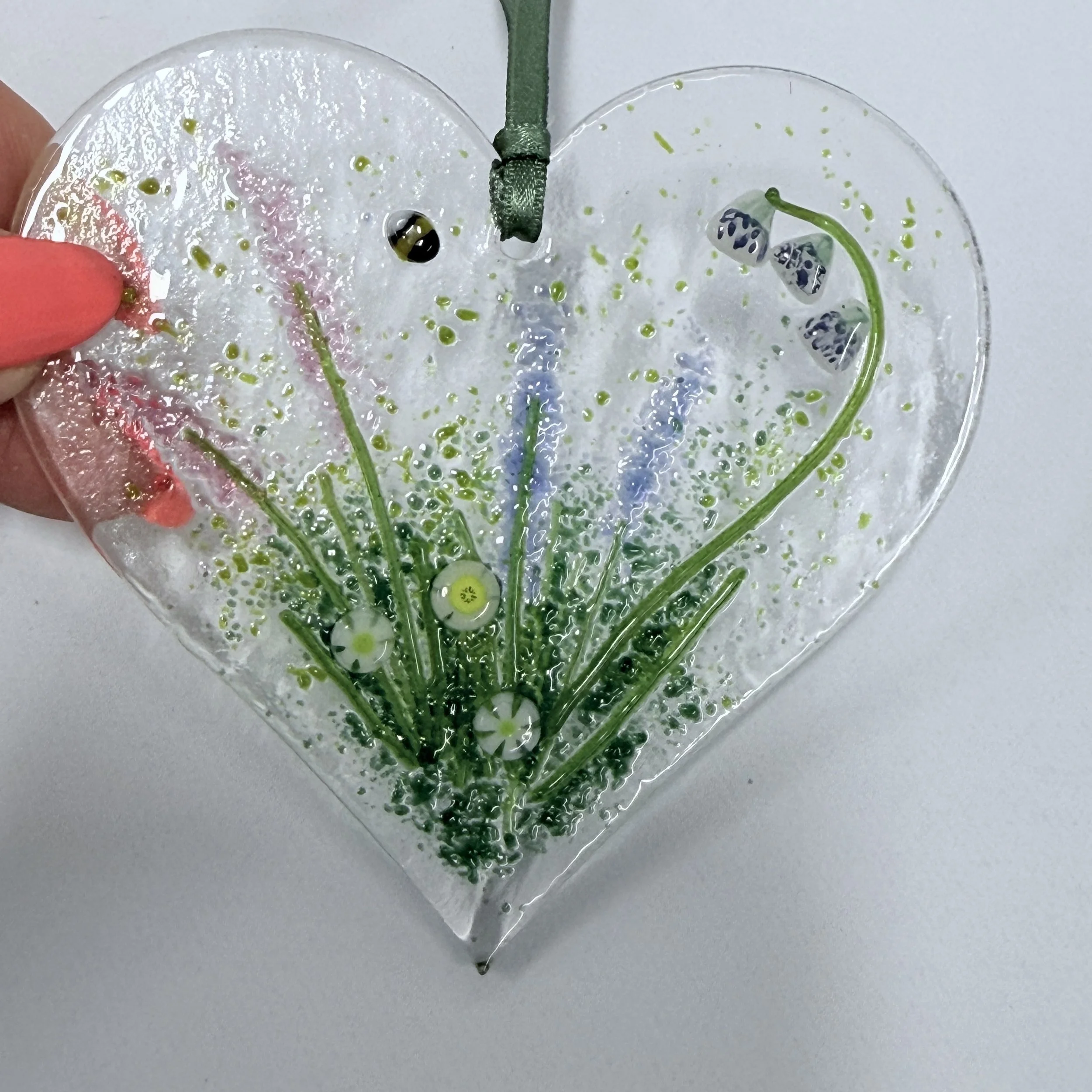 Fused Glass Heart Lightcatcher