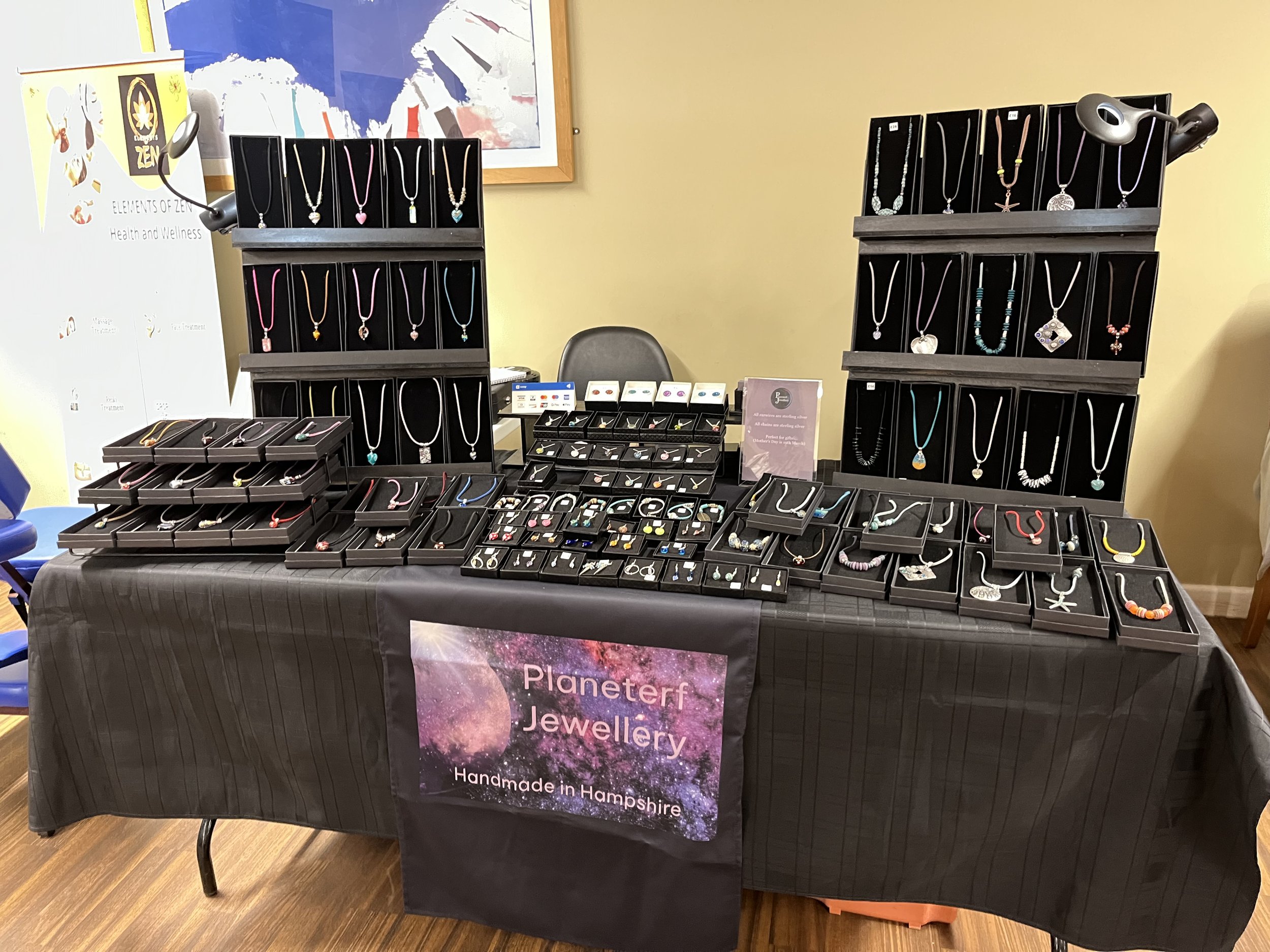 Our pop-up shop at the Yateley United FC Ladies Pamper Evening, March 2023. A charity event that raised funds for the Yateley Food Pantry.