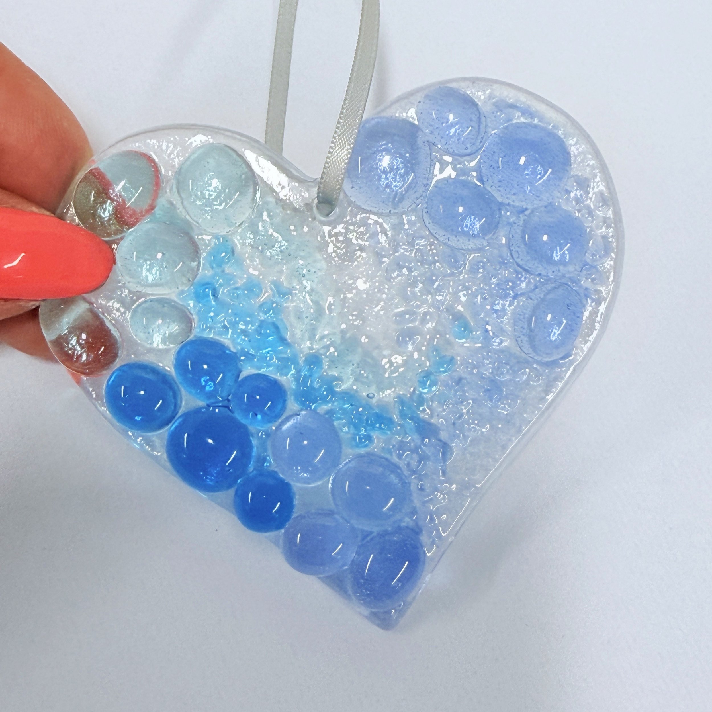 Fused Glass Heart Lightcatcher