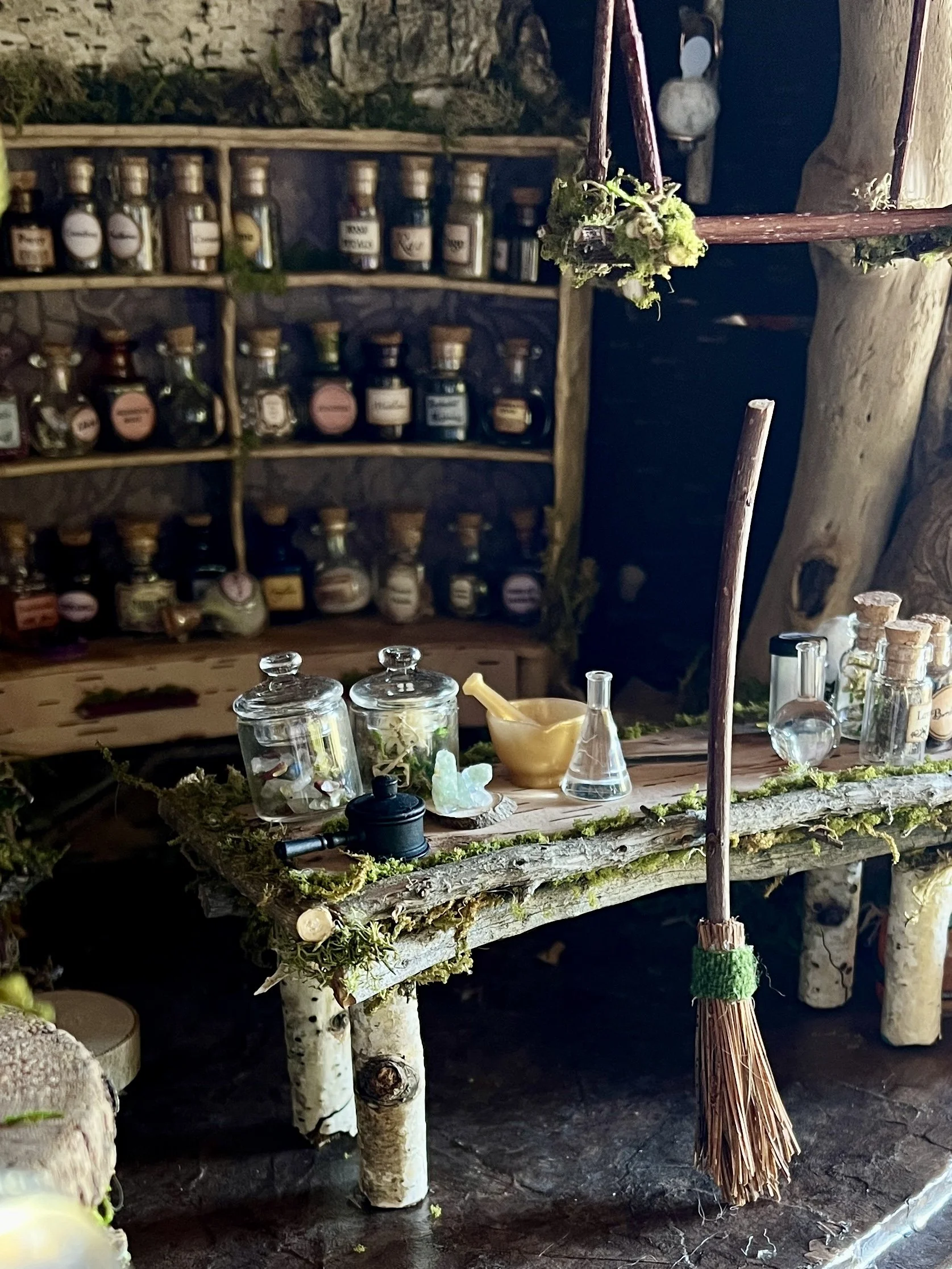 One of a kind, handmade, upcycled and natural materials, fairy doll house