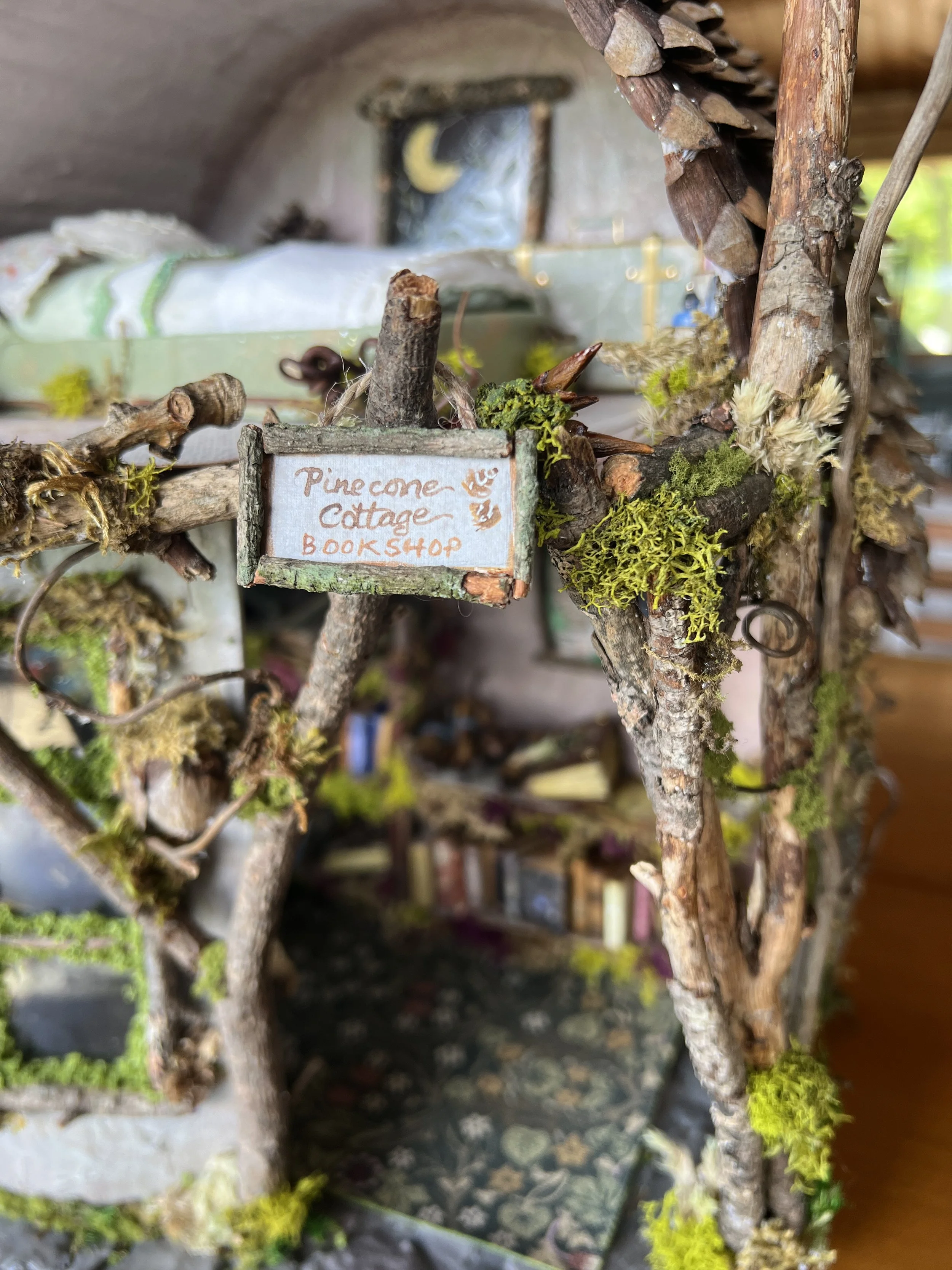 One of a kind, handmade, upcycled and natural materials, fairy doll house