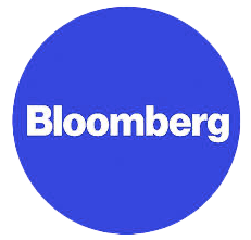 Bloomberg logo, a blue circle with white text