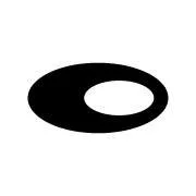 Black oval shape on a white background.