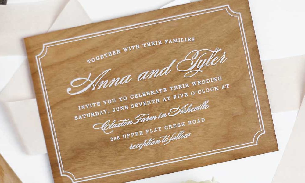 Real Wood Wedding Invitations by Basic Invite