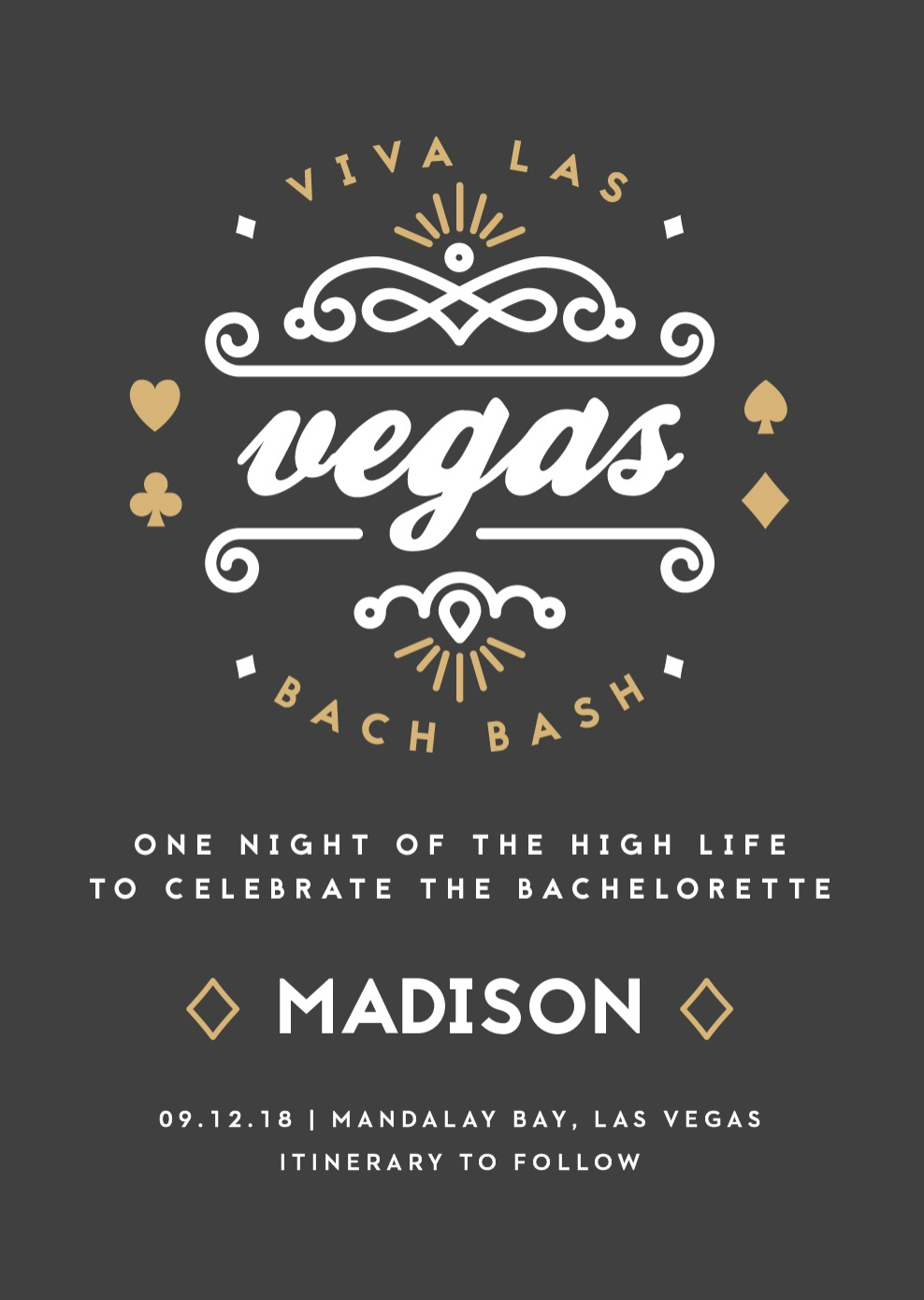 Vegas Bachelorette Party Invitation from Basic Invite
