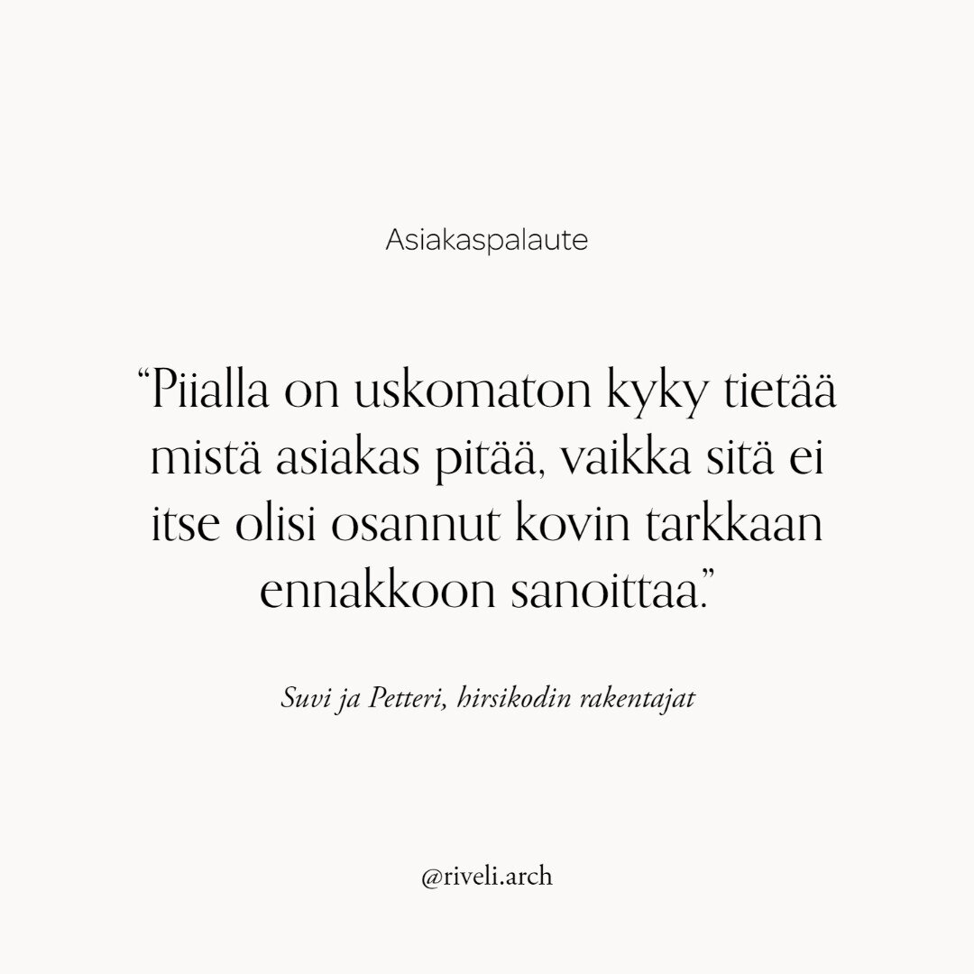 Syd&auml;nt&auml; l&auml;mmitt&auml;v&auml;sti sanottu. ❤️

#asiakaskokemus #asiakaspalaute #sisustus #sisustushyvinvointisitueksi #sisustussuunnittelu #sisustusarkkitehti #sisustussuunnittelija #valaistussuunnittelu #valaistussuunnittelija