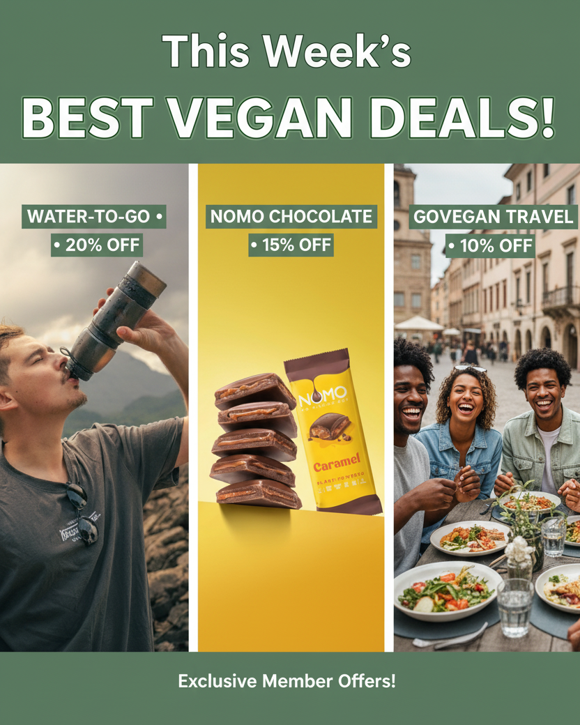 Discover This Week's Best Vegan Deals: Exclusive Discounts from Water-To-Go, NOMO, and GoVegan Travel